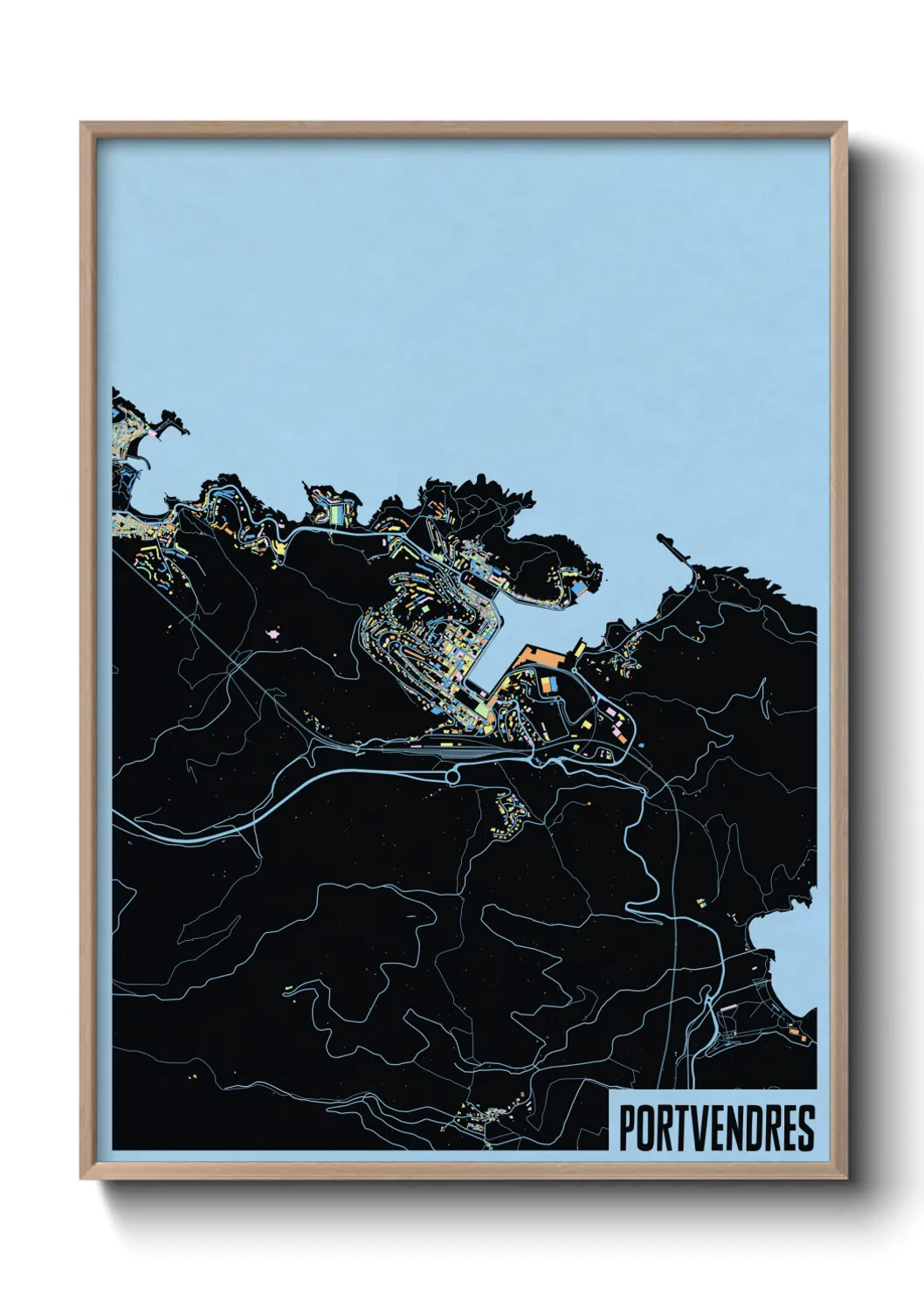 Une affiche de carte sur Portvendres