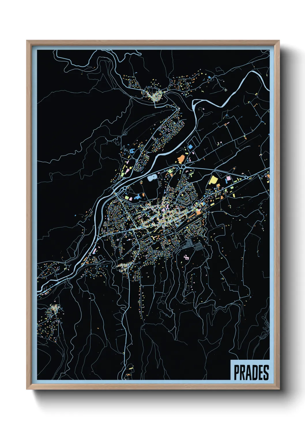 Une affiche de carte sur Prades