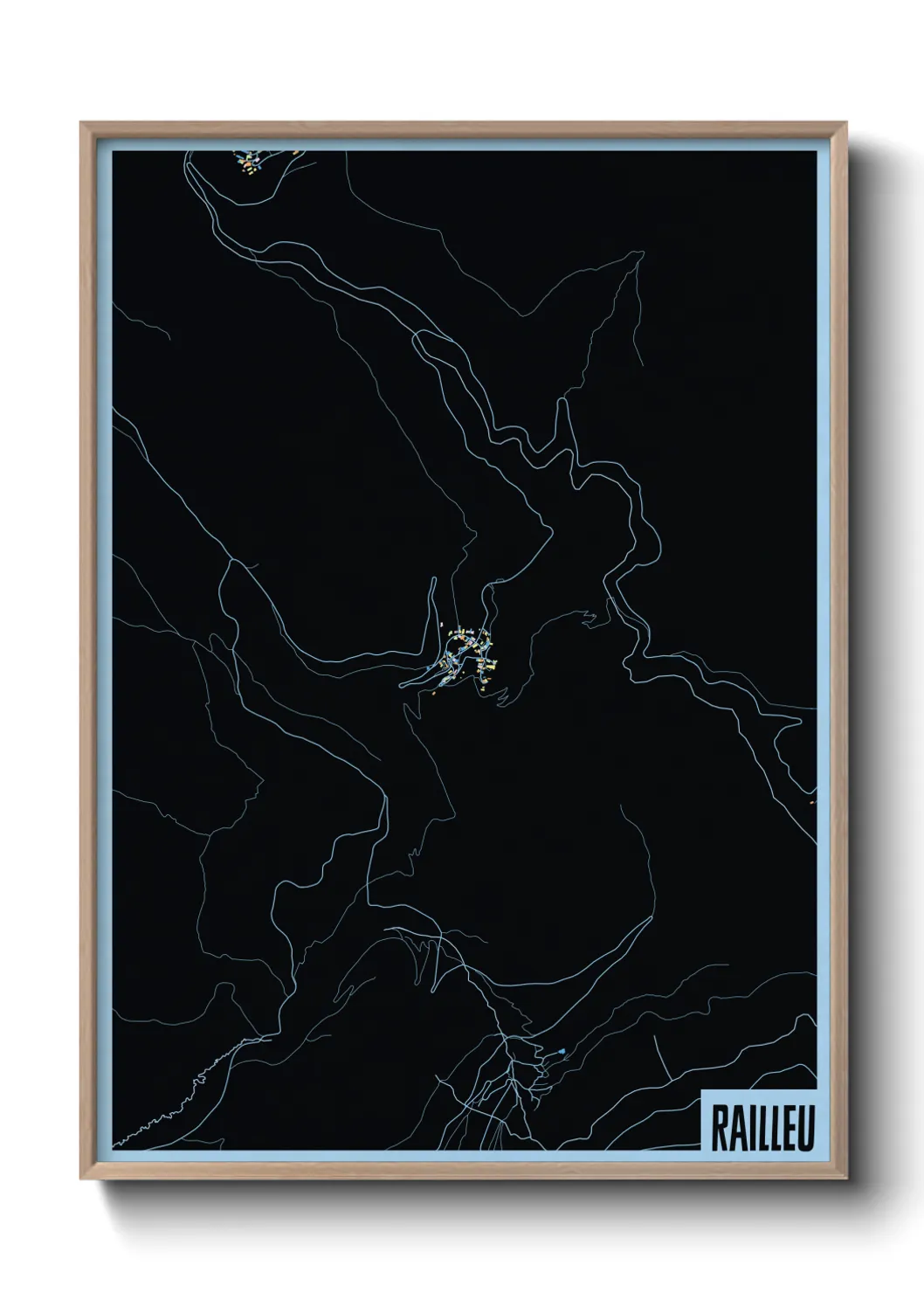 Une affiche de carte sur Railleu