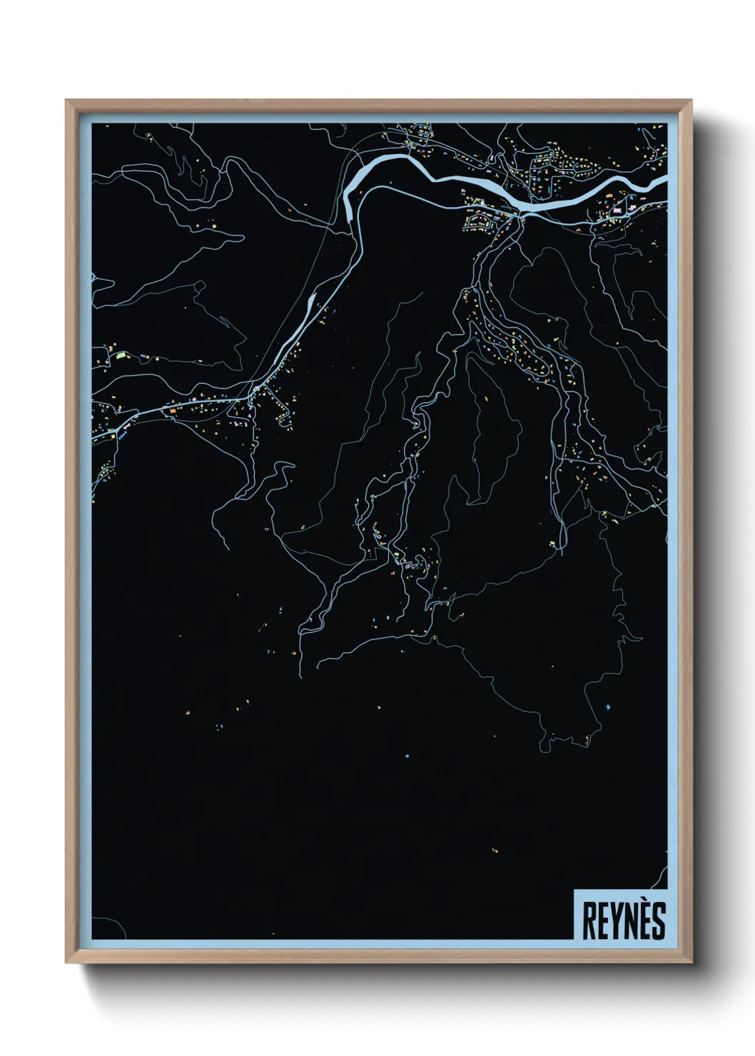 Une affiche de carte sur Reynès