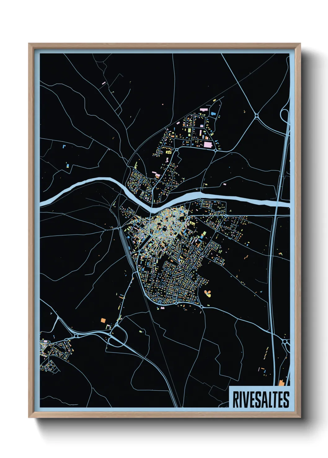 Une affiche de carte sur Rivesaltes