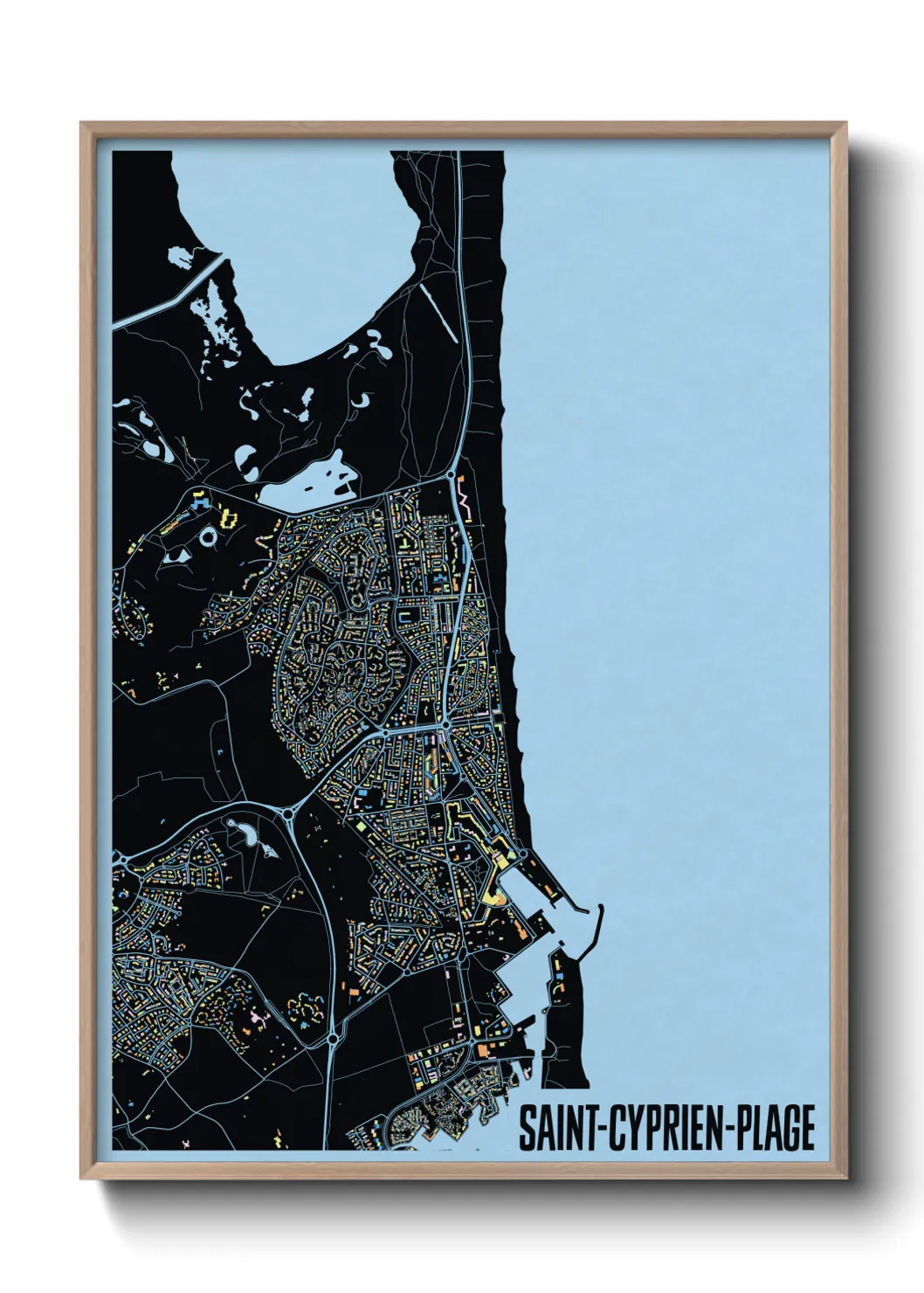 Un poster carteSaint-Cyprien-Plage