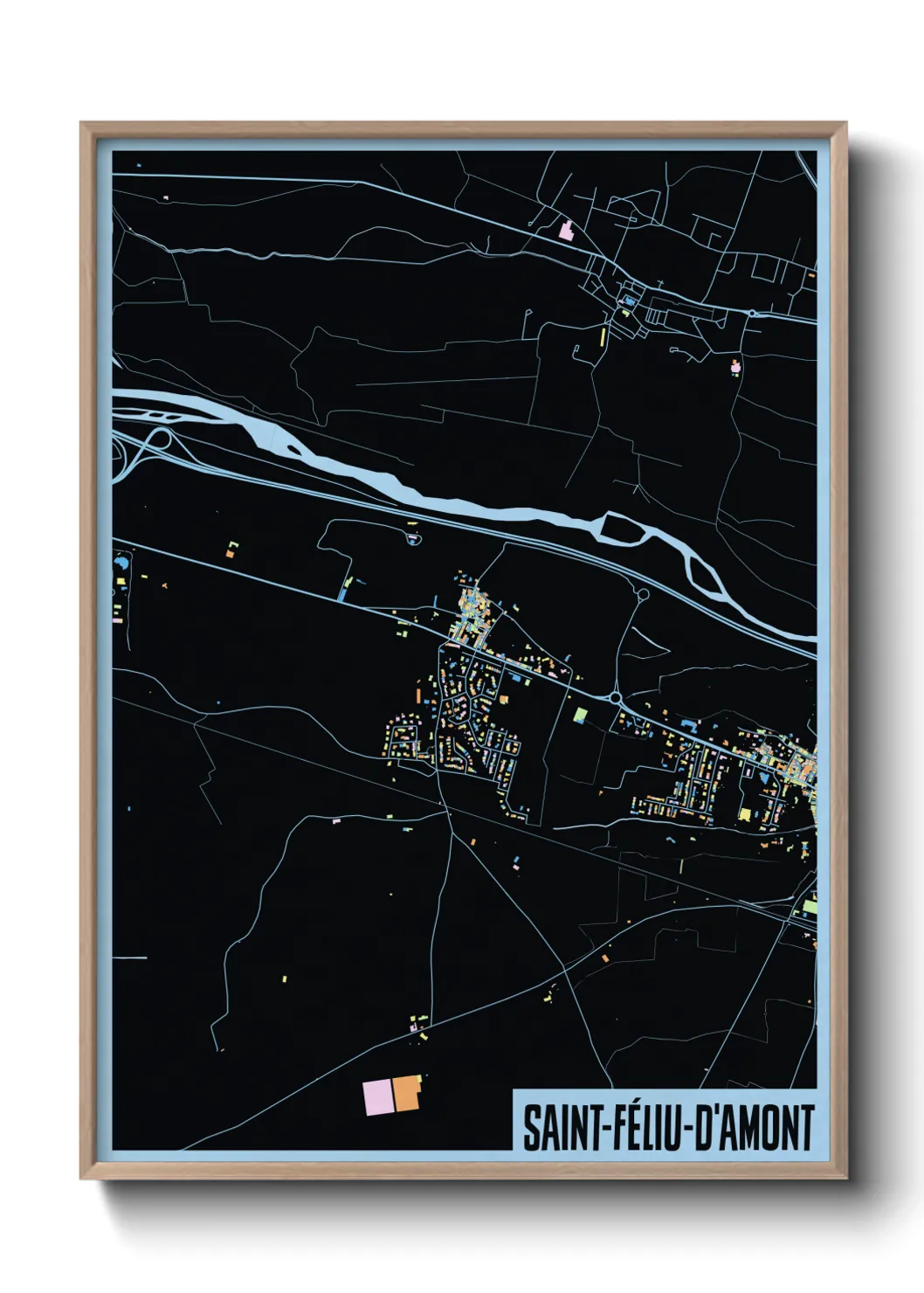 Une affiche de carte sur Saint-Féliu-d'Amont