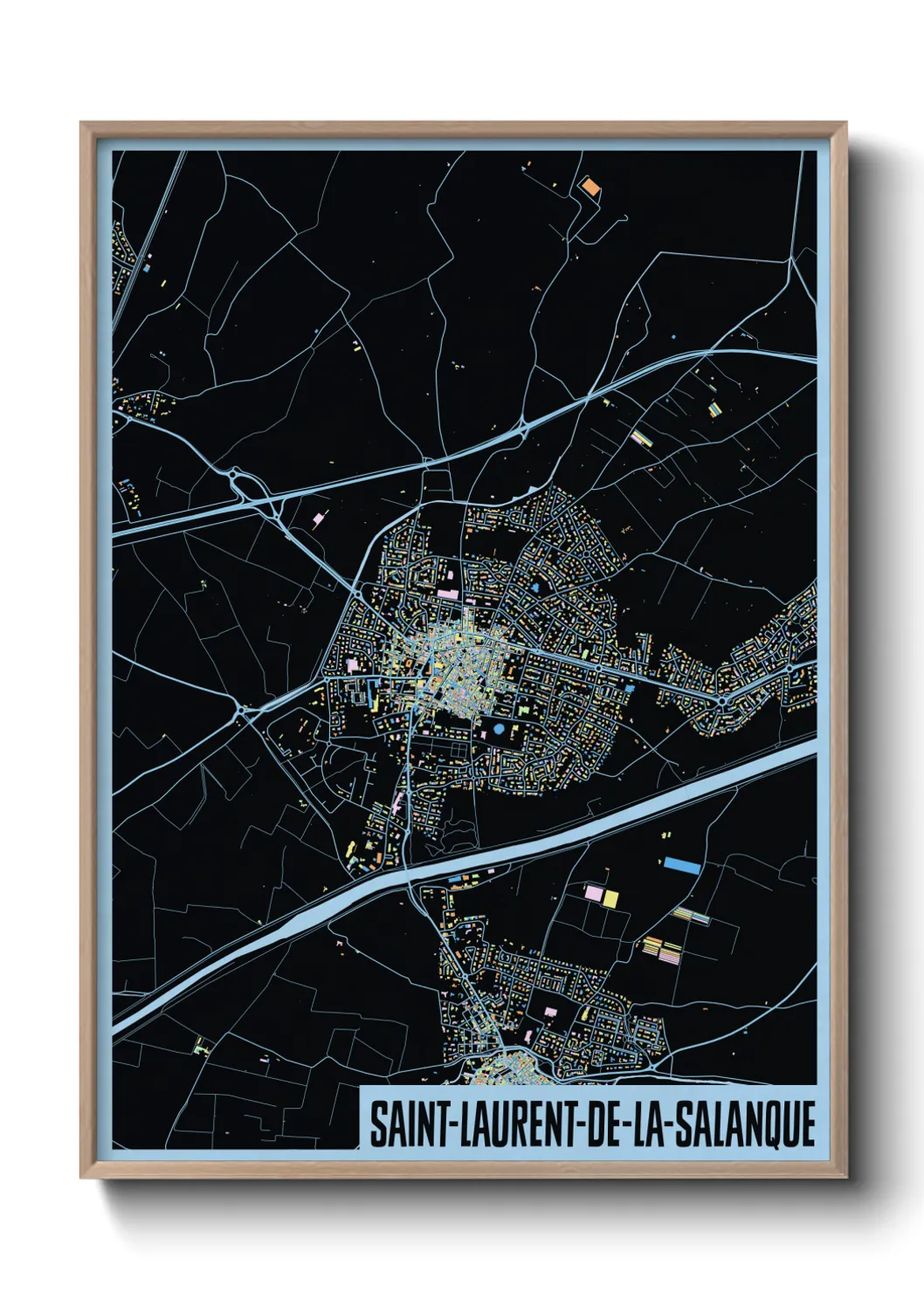 Une affiche de carte sur Saint-Laurent-de-la-Salanque