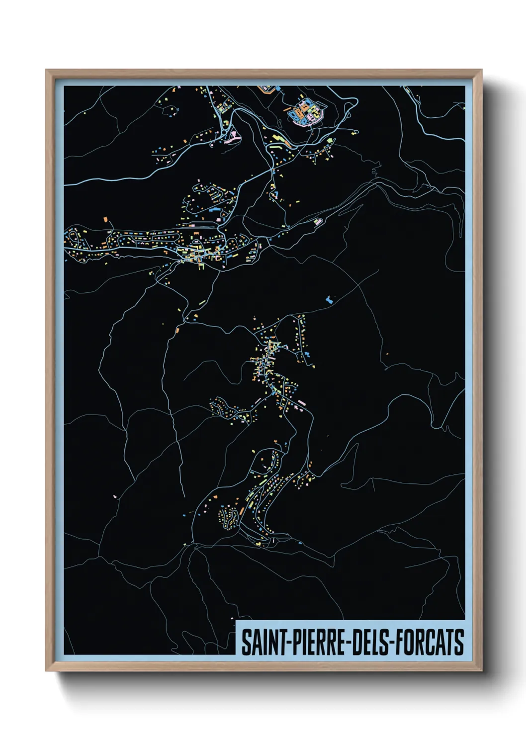 Une affiche de carte sur Saint-Pierre-dels-Forcats