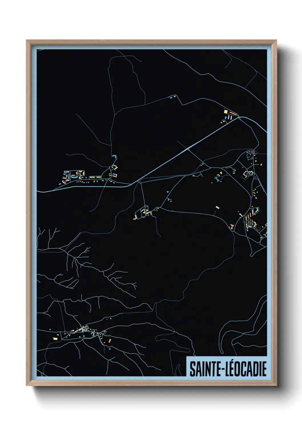 Une affiche de carte sur Sainte-Léocadie