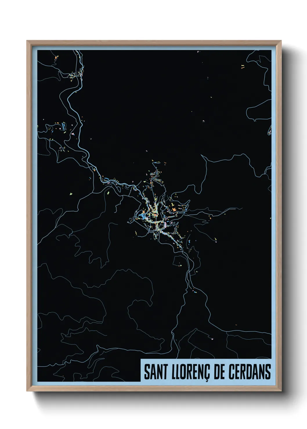 Une affiche de carte sur Sant Llorenç de Cerdans