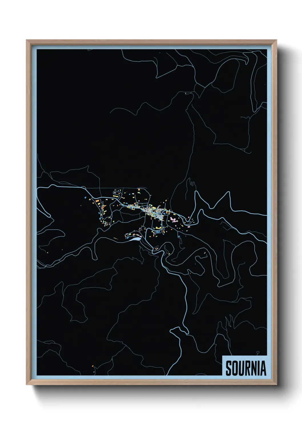 Une affiche de carte sur Sournia