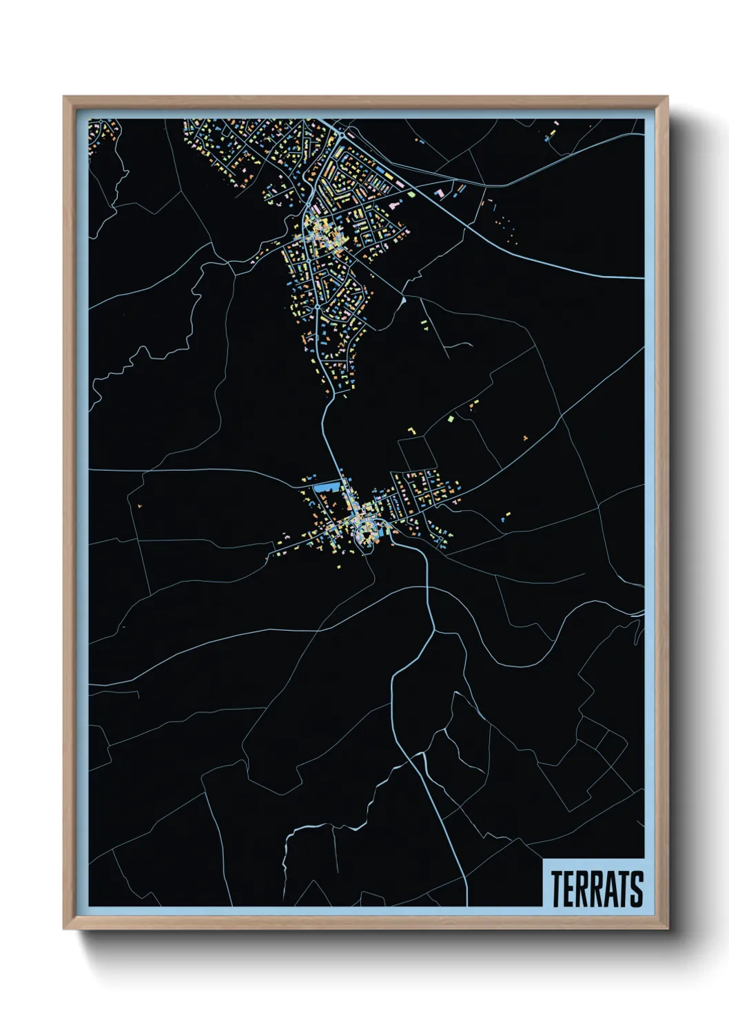 Une affiche de carte sur Terrats