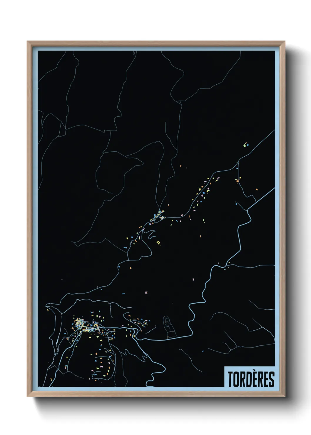 Une affiche de carte sur Tordères