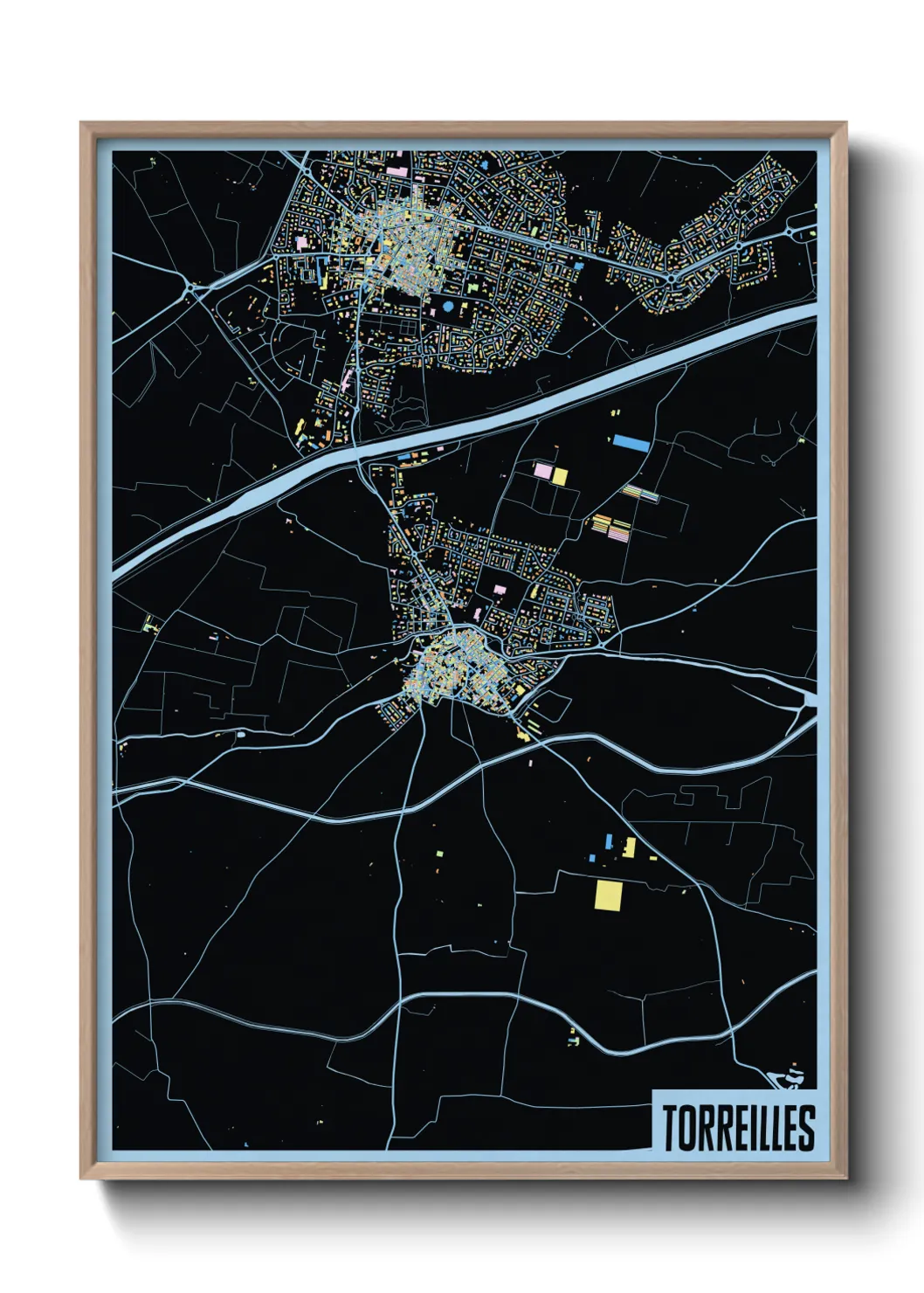 Une affiche de carte sur Torreilles