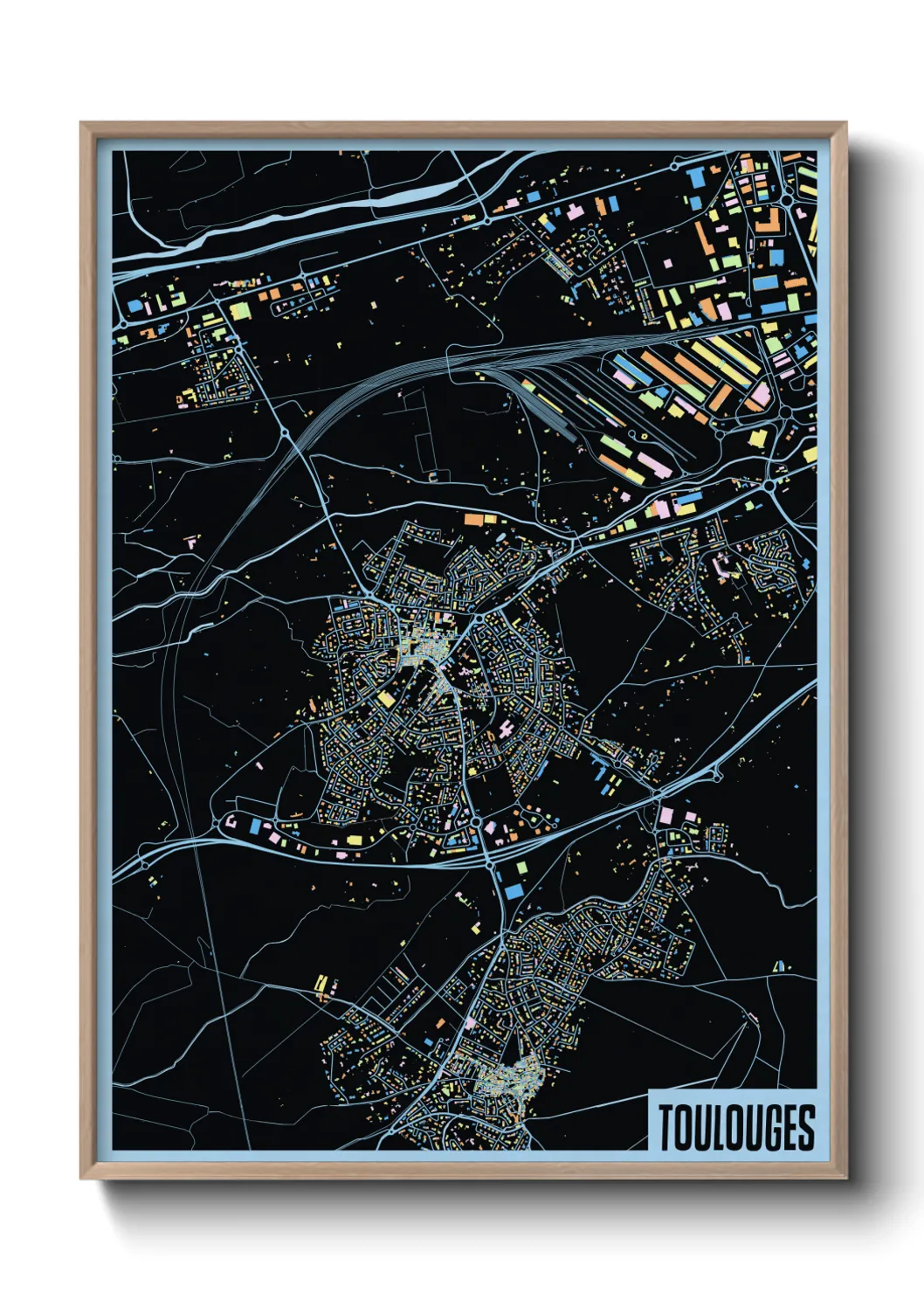Une affiche de carte sur Toulouges