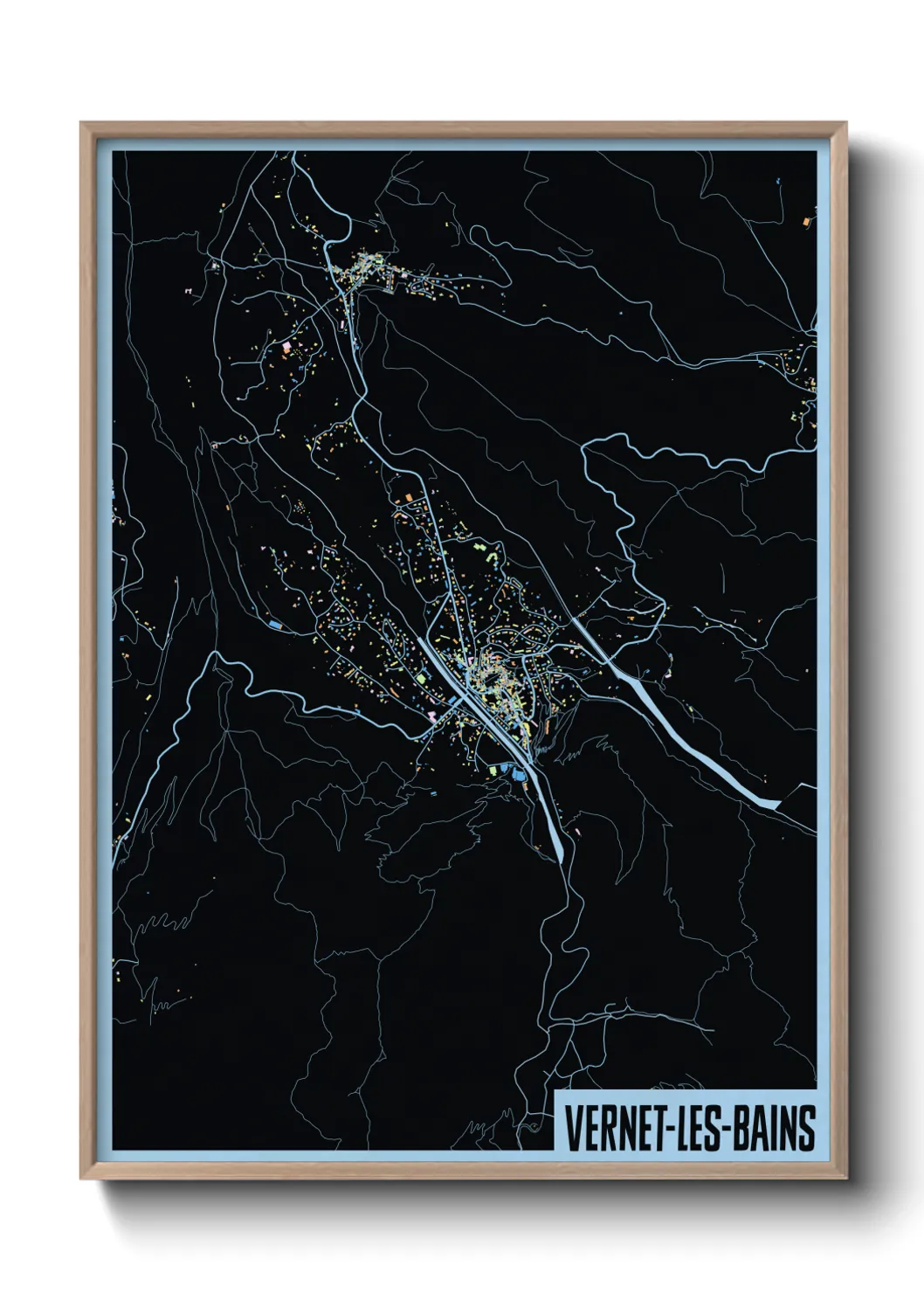 Une affiche de carte sur Vernet-les-Bains