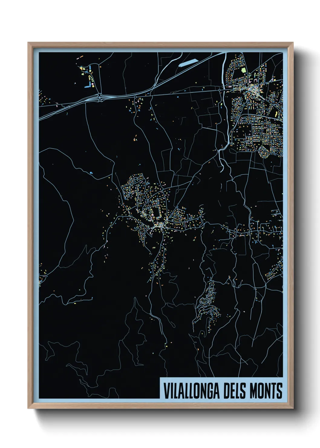 Une affiche de carte sur Vilallonga dels Monts