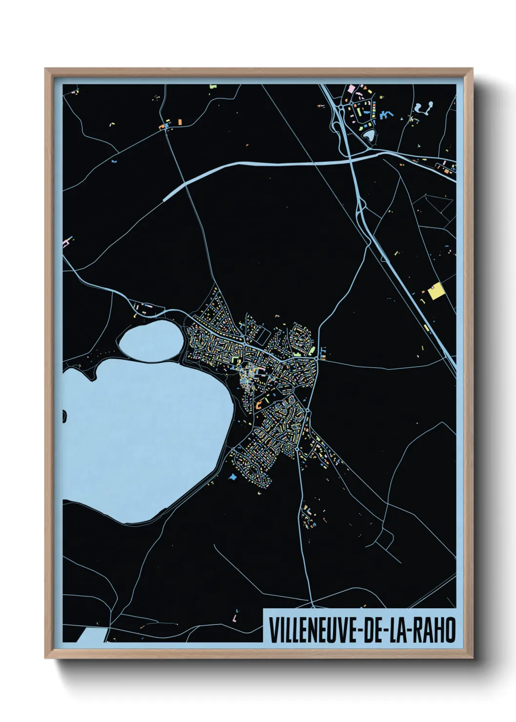 Une affiche de carte sur Villeneuve-de-la-Raho