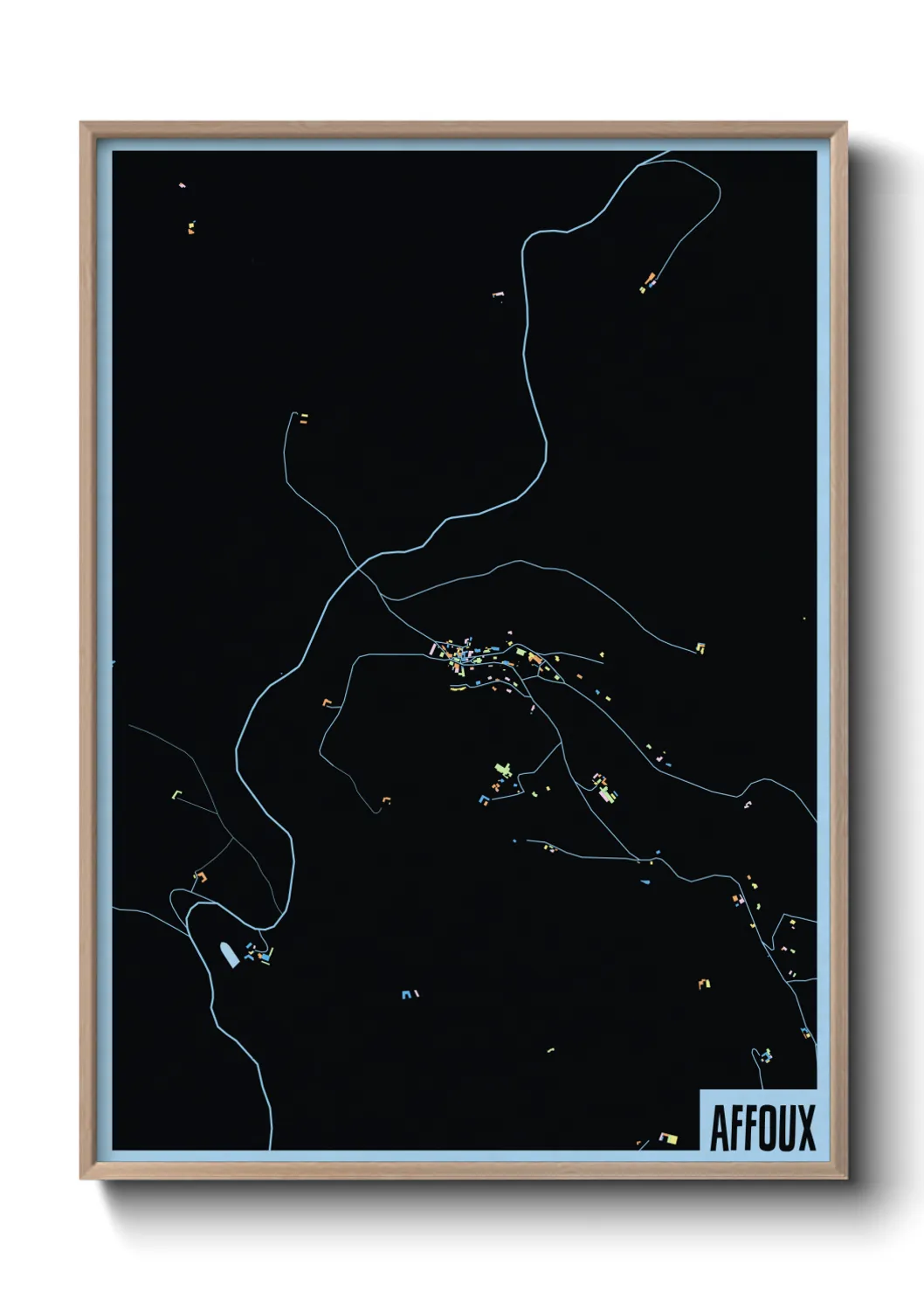 Une affiche de carte sur Affoux