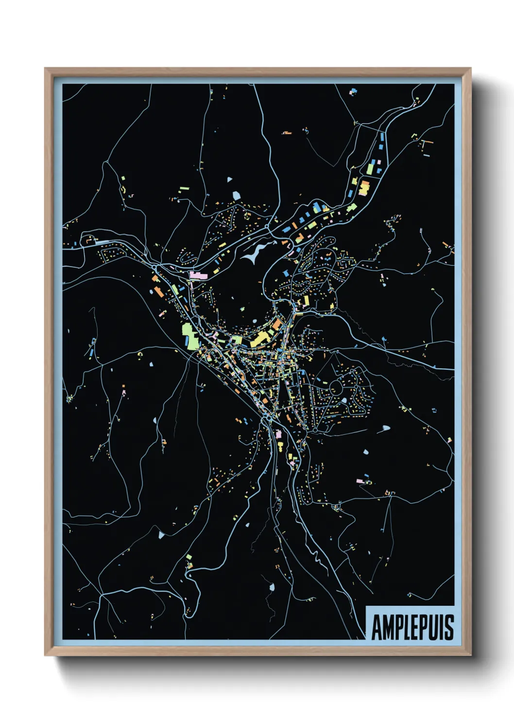 Une affiche de carte sur Amplepuis
