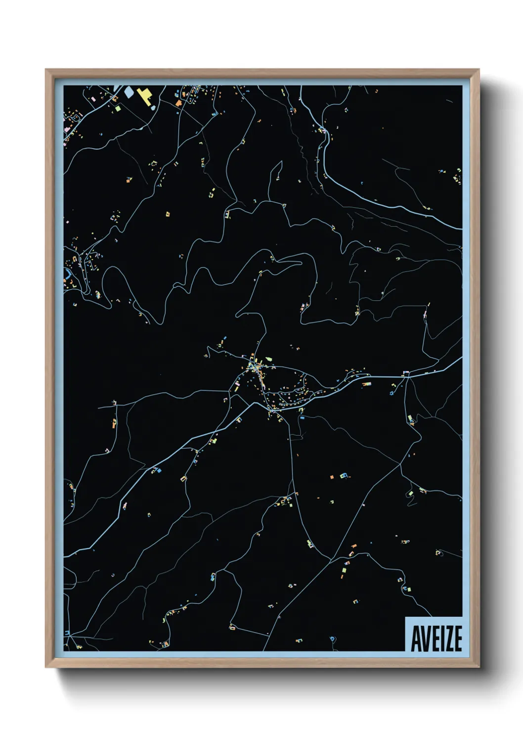 Une affiche de carte sur Aveize