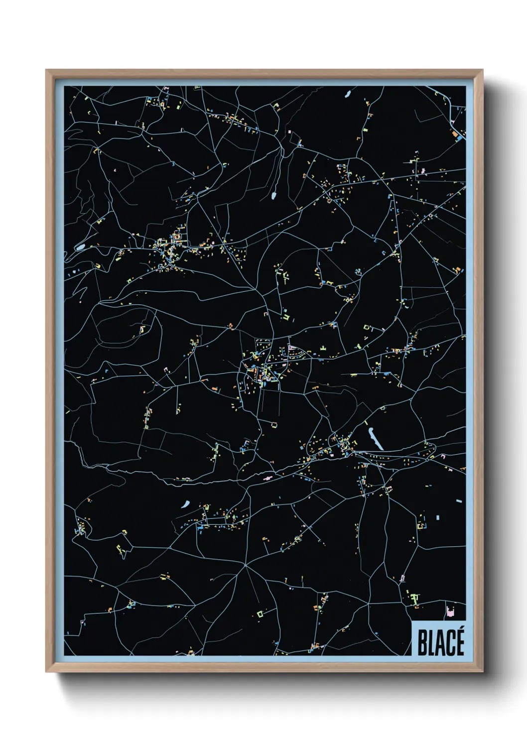 Une affiche de carte sur Blacé