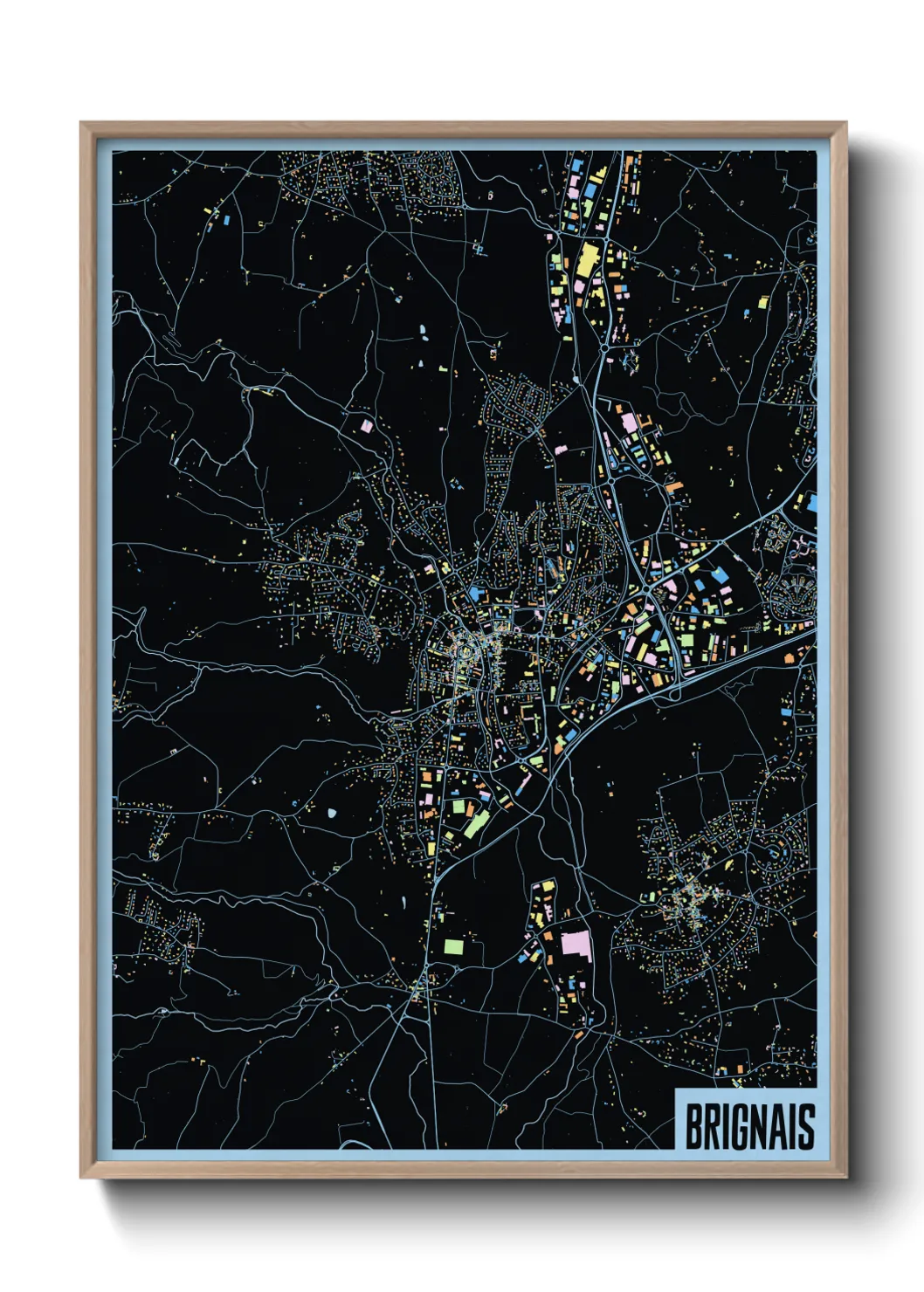 Une affiche de carte sur Brignais