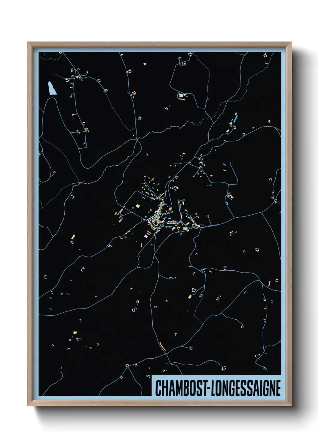Une affiche de carte sur Chambost-Longessaigne