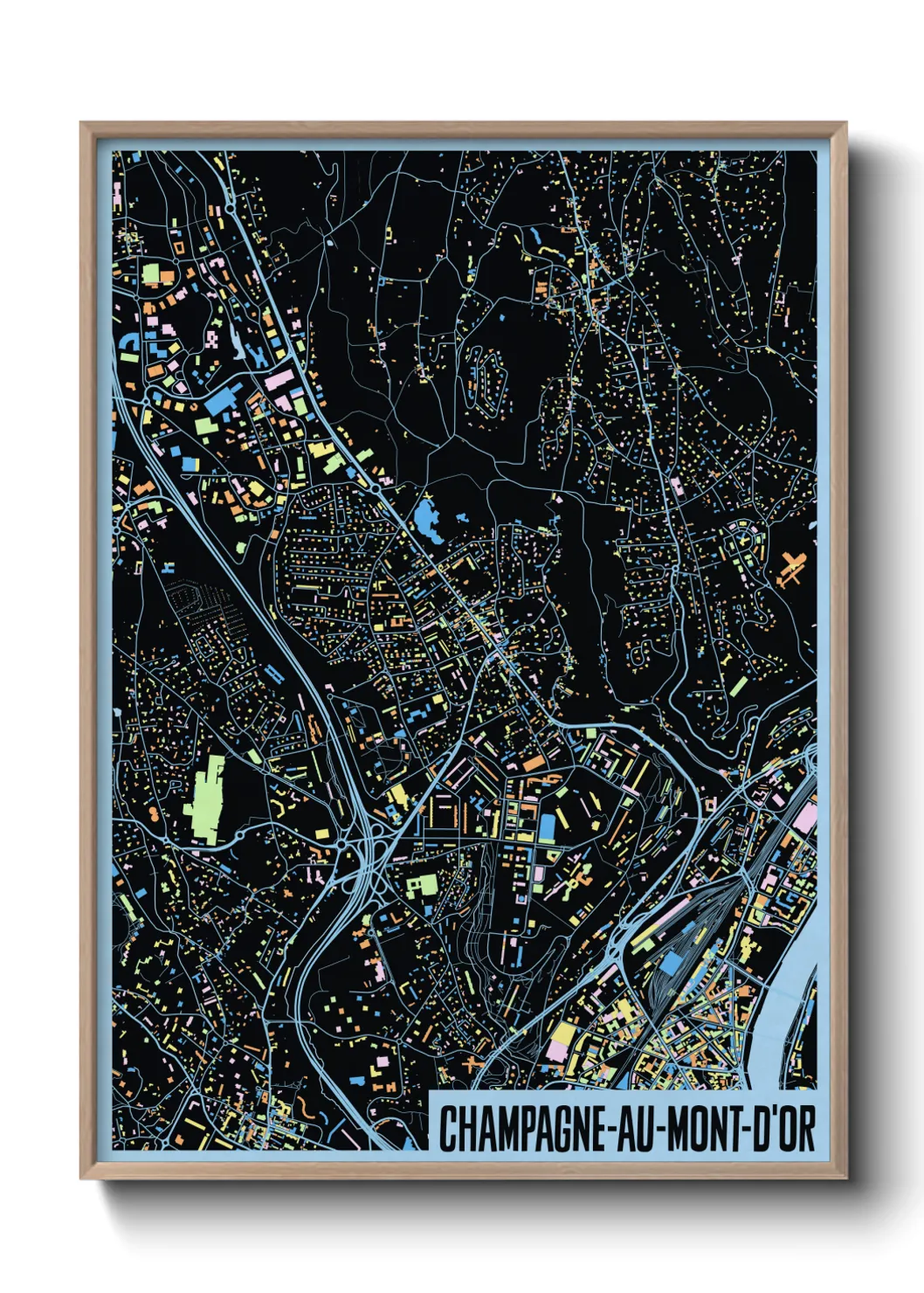 Une affiche de carte sur Champagne-au-Mont-d'Or