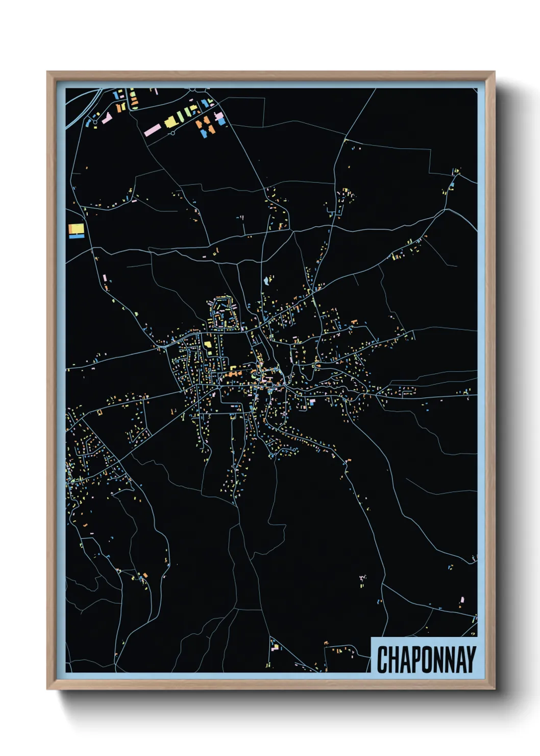 Une affiche de carte sur Chaponnay