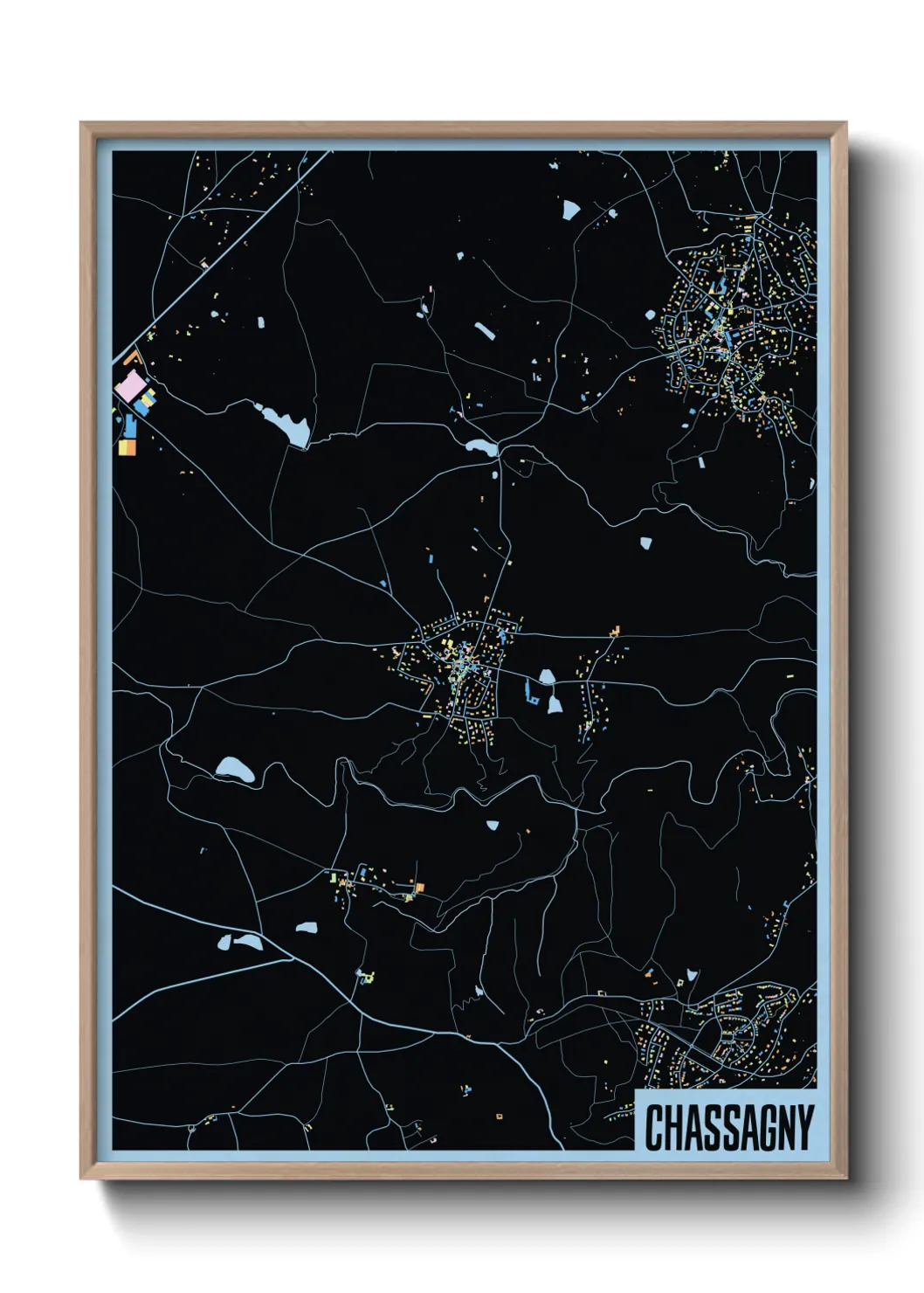 Une affiche de carte sur Chassagny