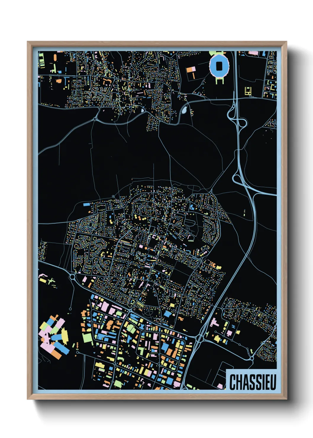 Une affiche de carte sur Chassieu