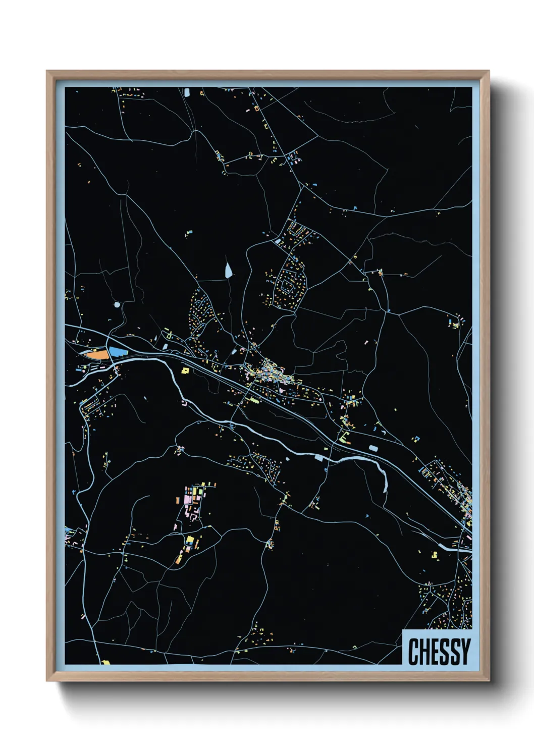 Une affiche de carte sur Chessy