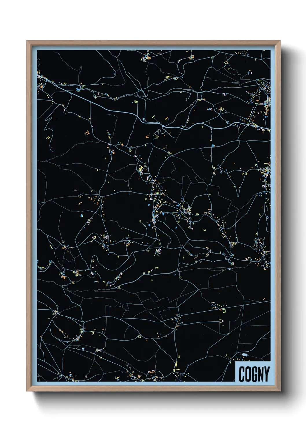 Une affiche de carte sur Cogny