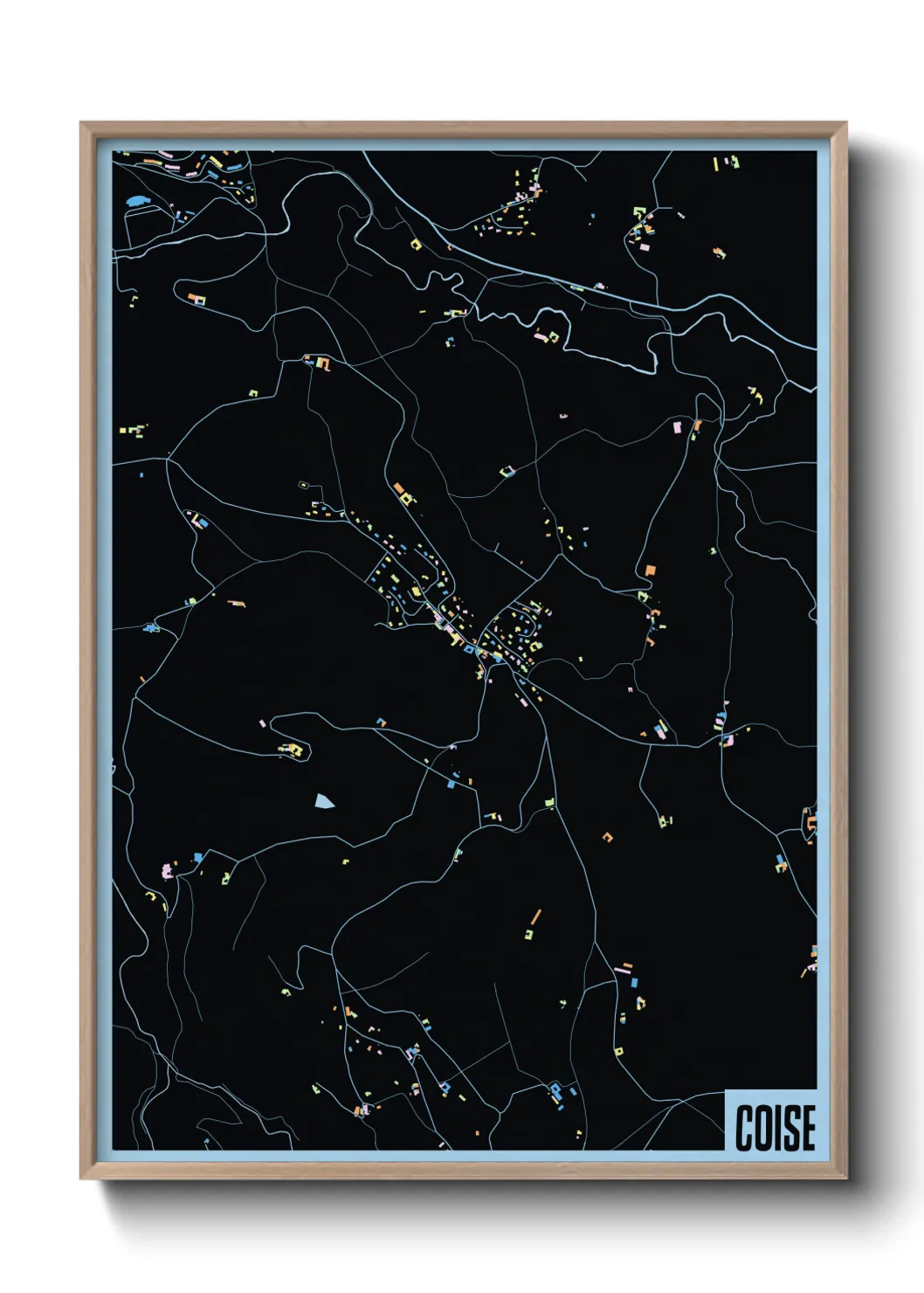 Une affiche de carte sur Coise