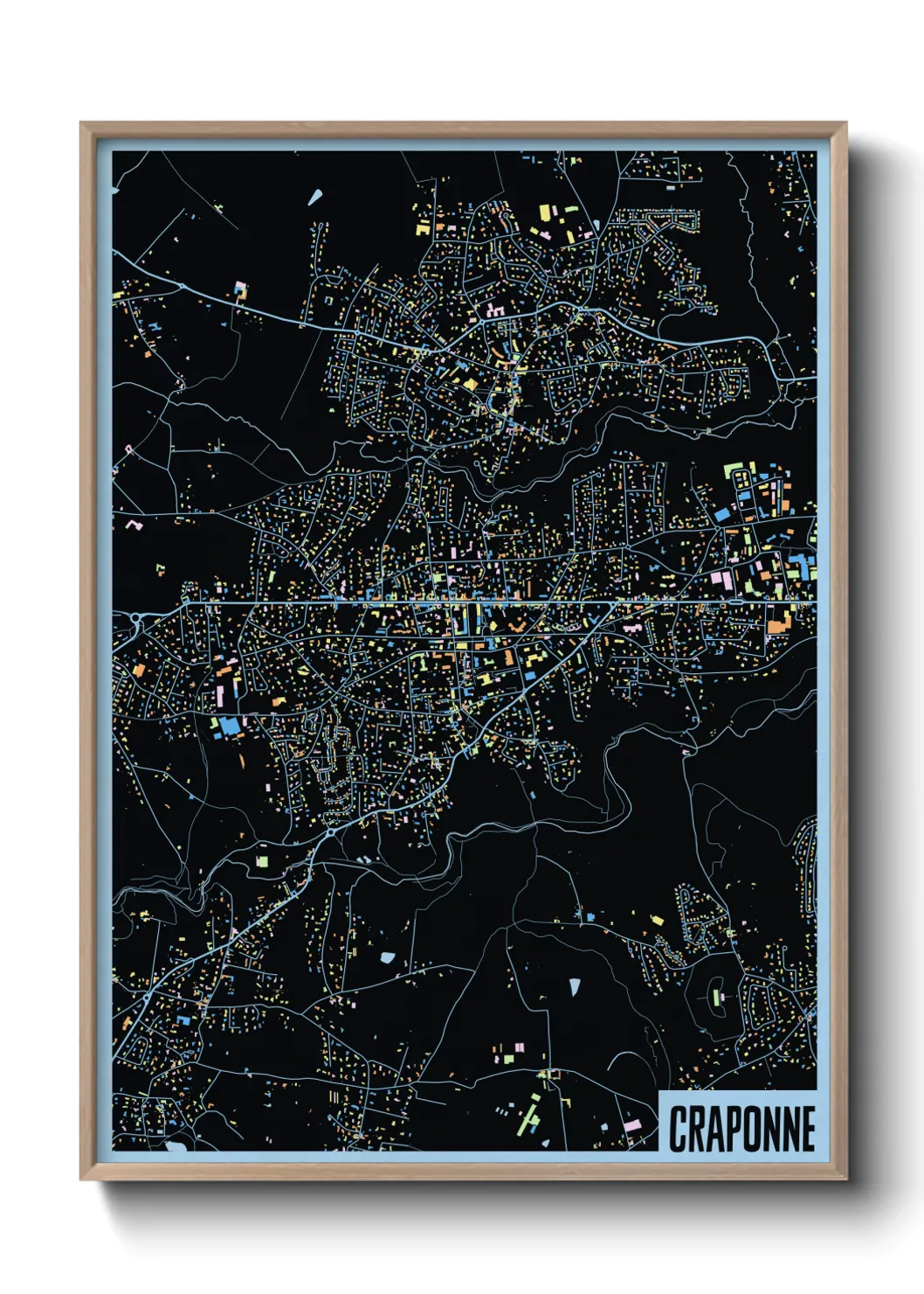 Une affiche de carte sur Craponne