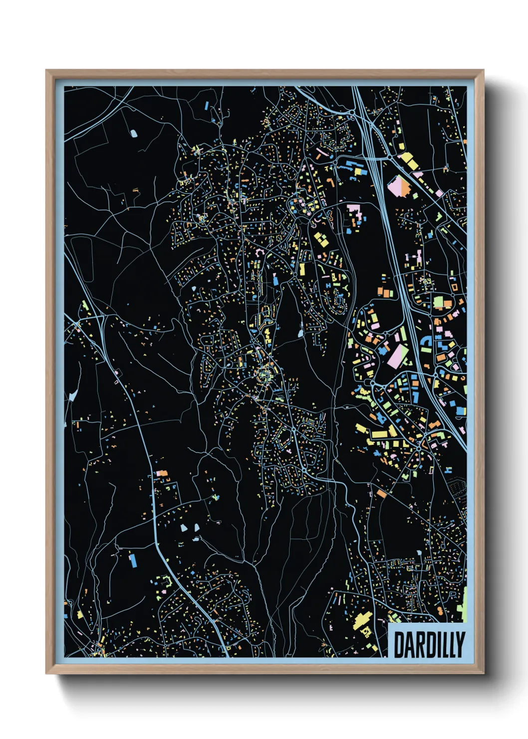 Une affiche de carte sur Dardilly