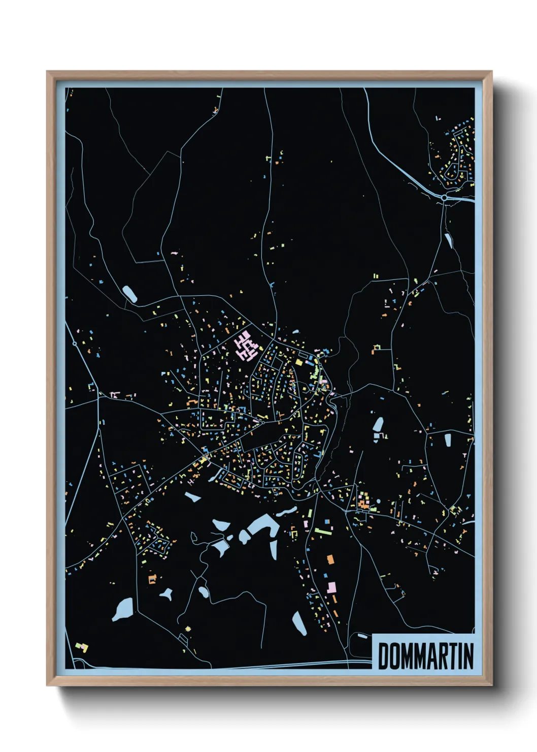 Une affiche de carte sur Dommartin