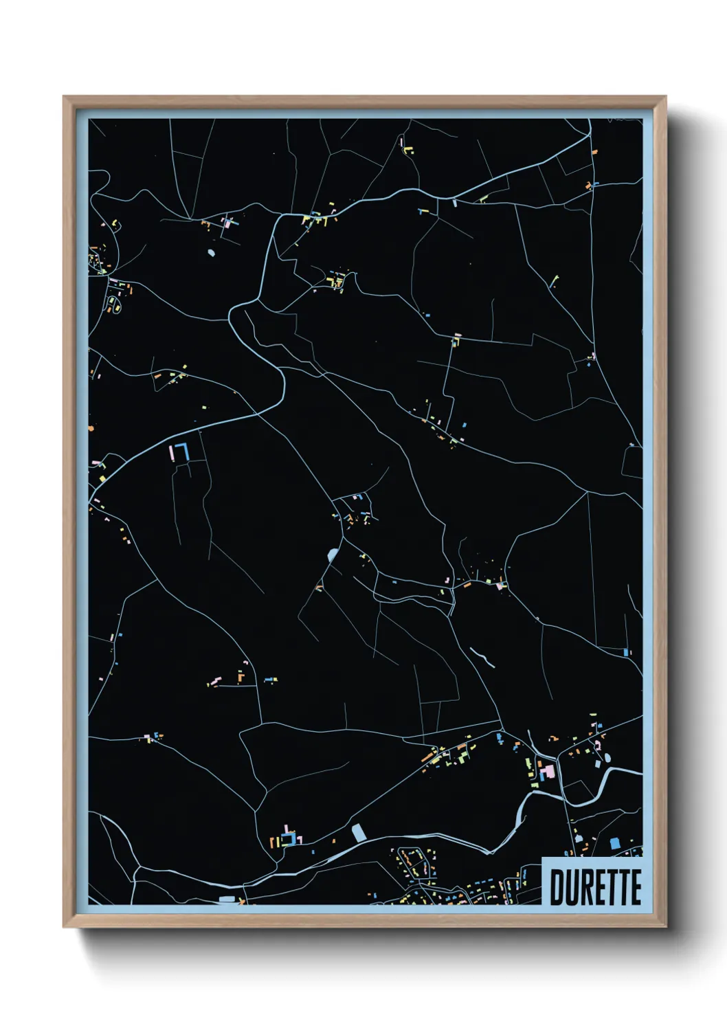 Une affiche de carte sur Durette