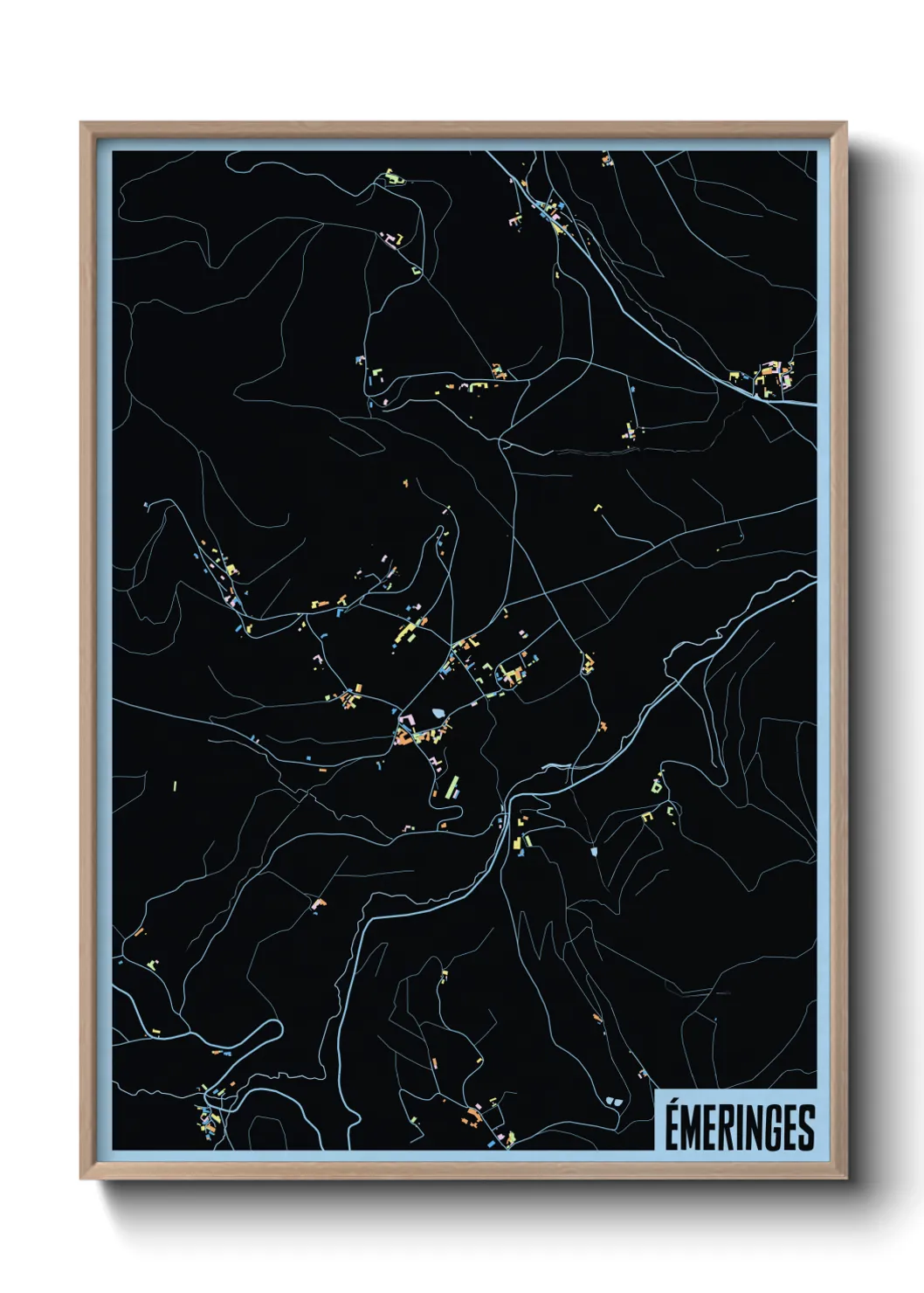 Une affiche de carte sur Émeringes