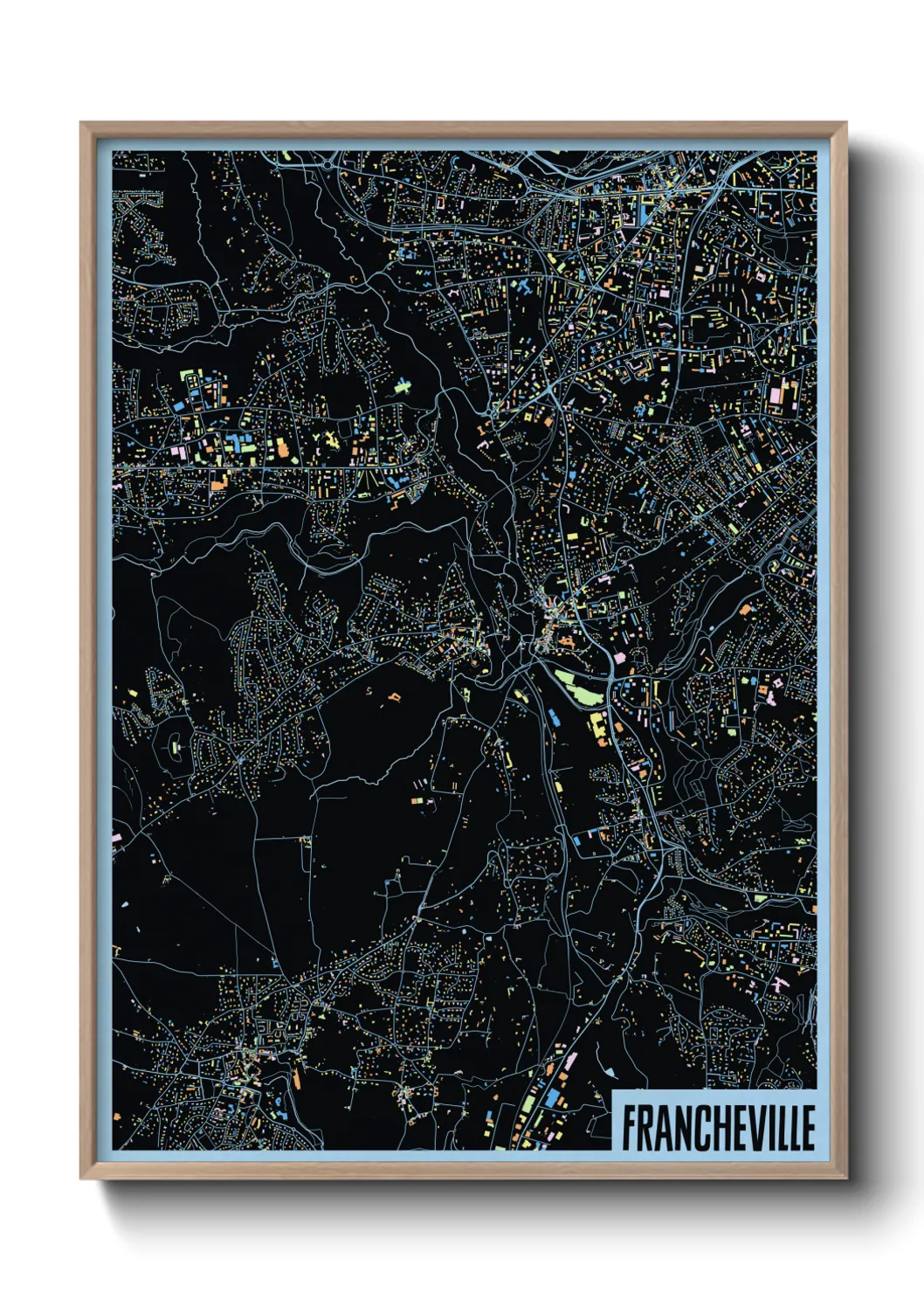 Une affiche de carte sur Francheville