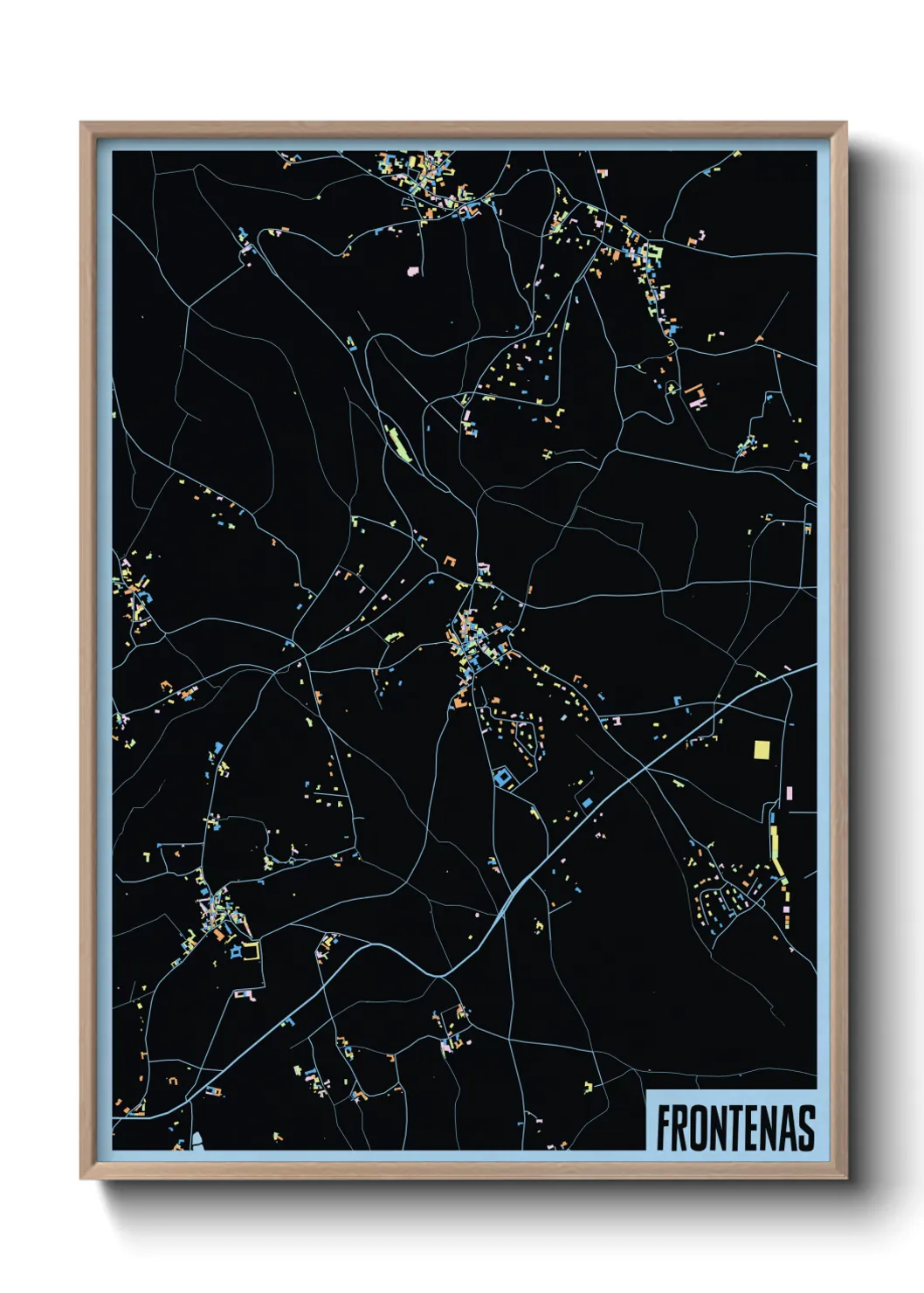 Une affiche de carte sur Frontenas