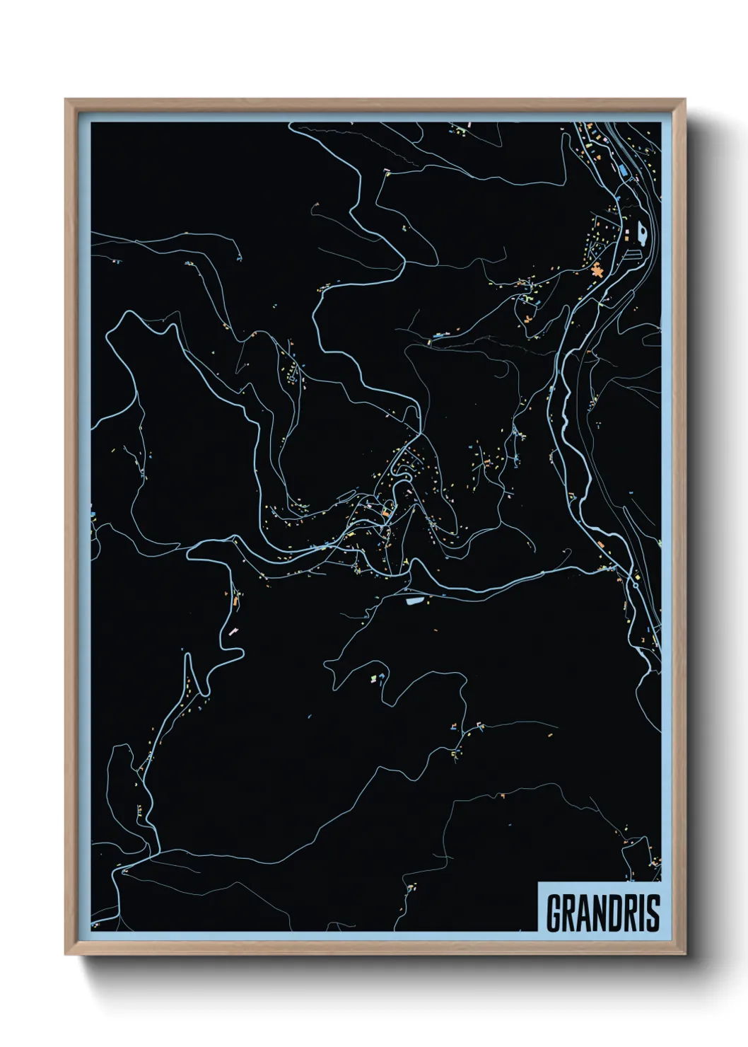 Une affiche de carte sur Grandris