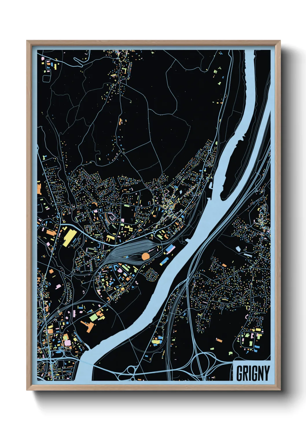 Une affiche de carte sur Grigny