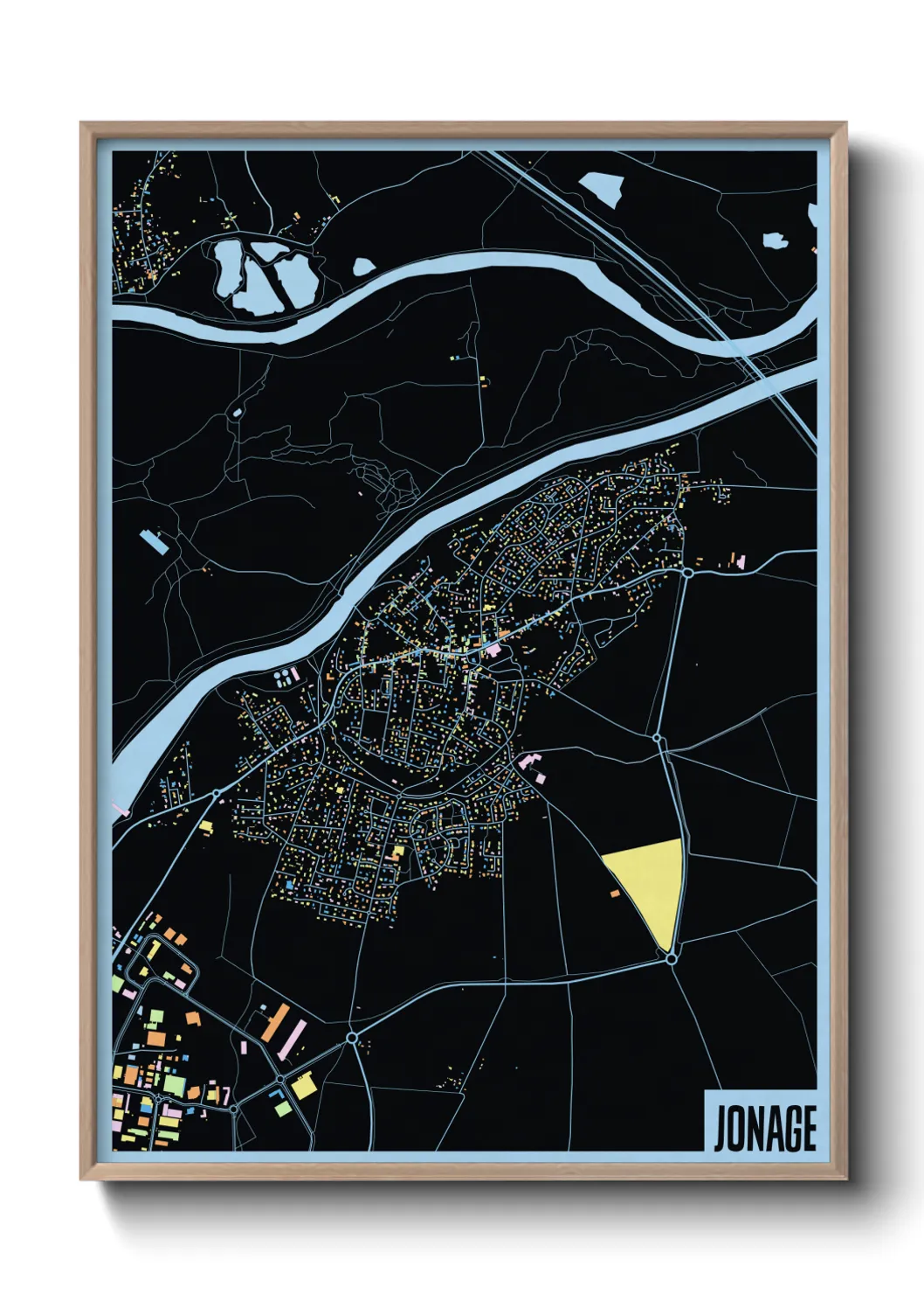 Une affiche de carte sur Jonage