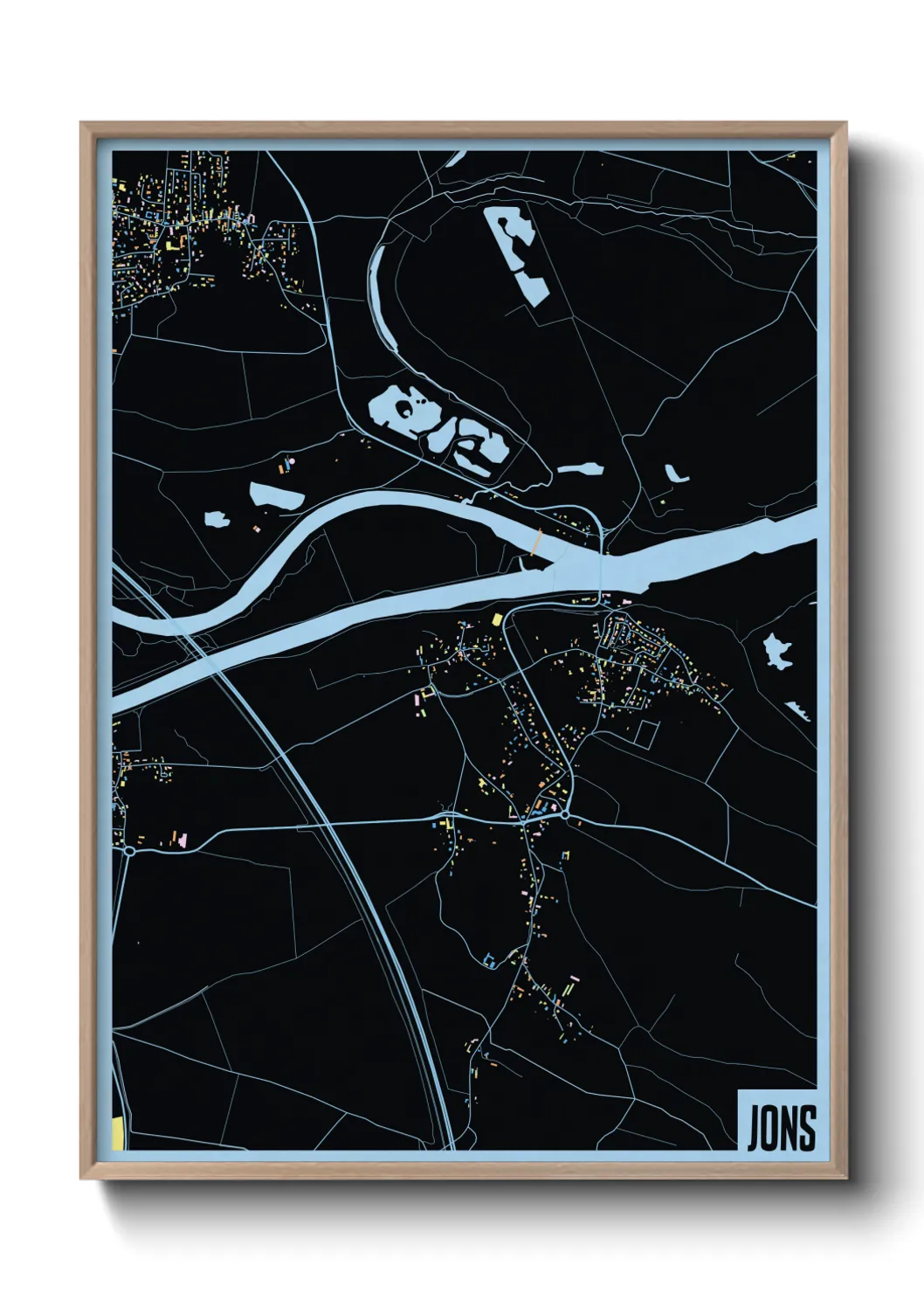 Une affiche de carte sur Jons