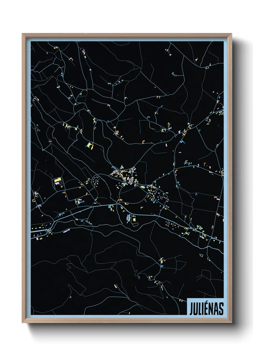 Une affiche de carte sur Juliénas