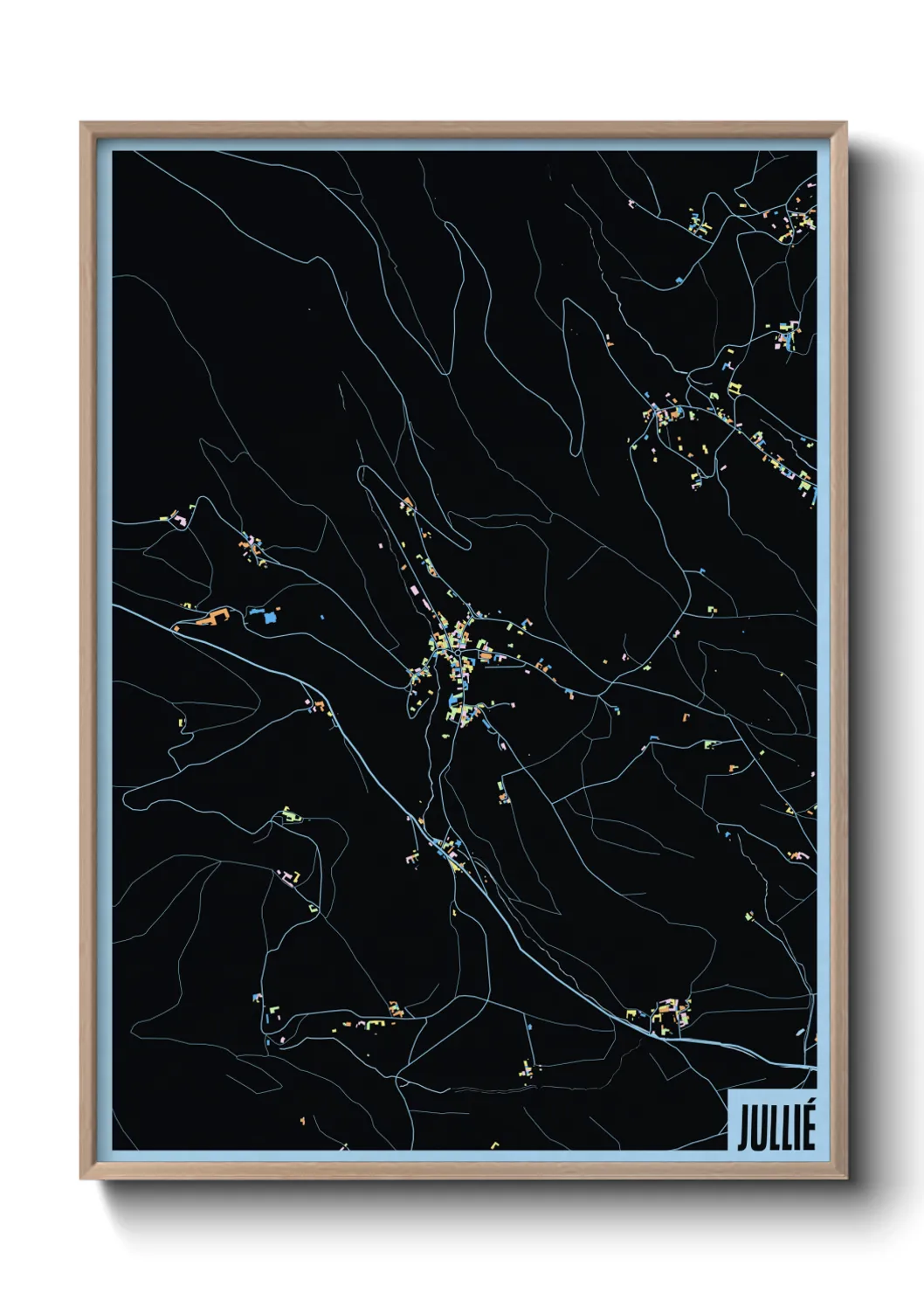 Une affiche de carte sur Jullié