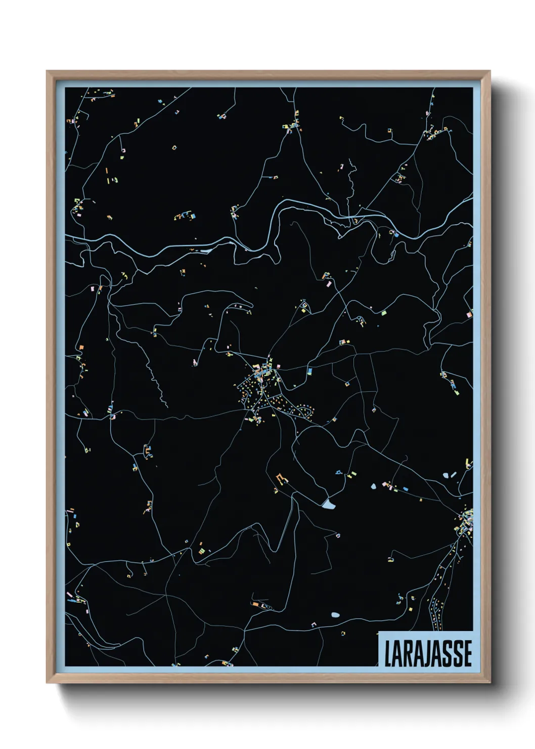 Une affiche de carte sur Larajasse