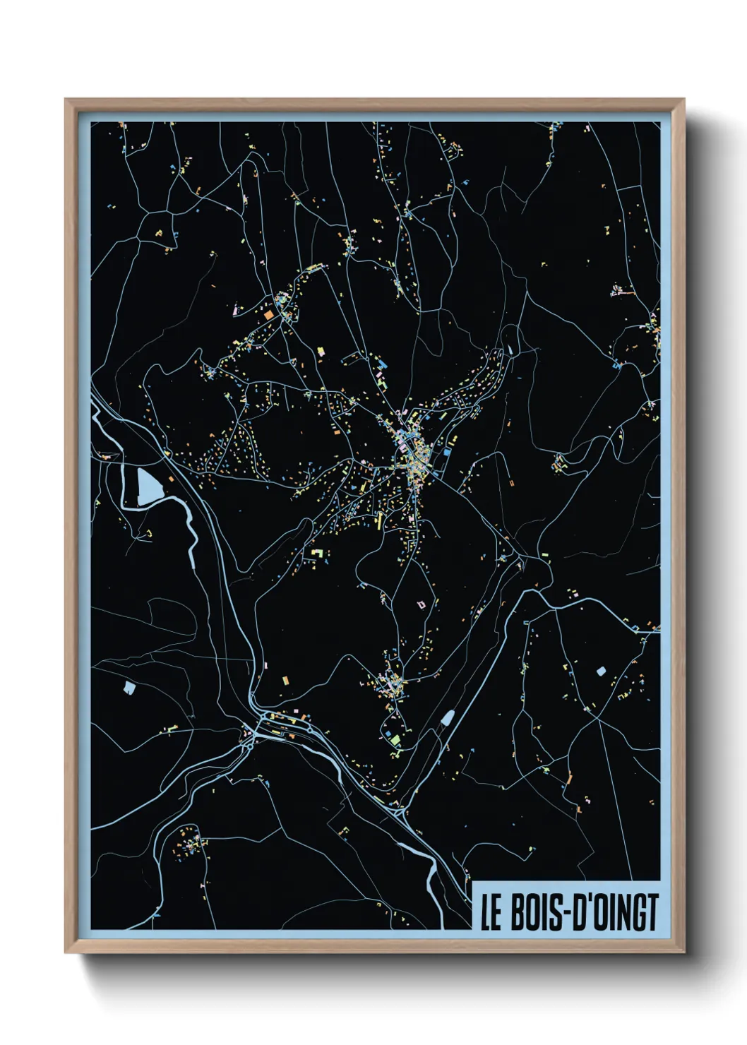 Une affiche de carte sur Le Bois-d'Oingt