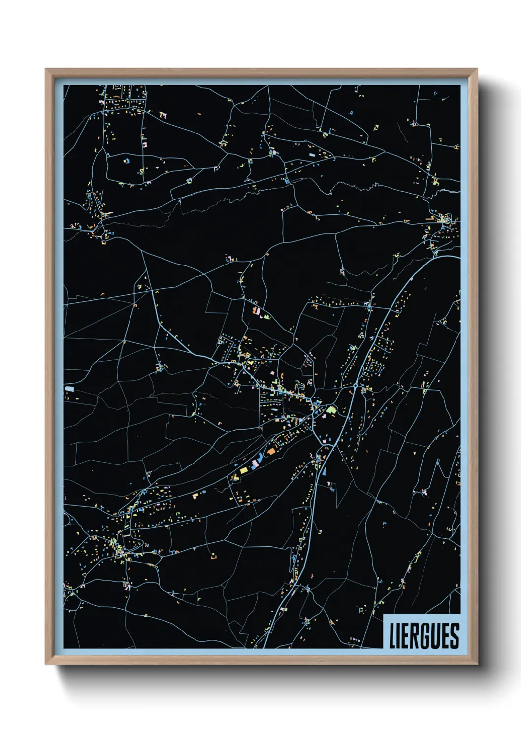 Une affiche de carte sur Liergues