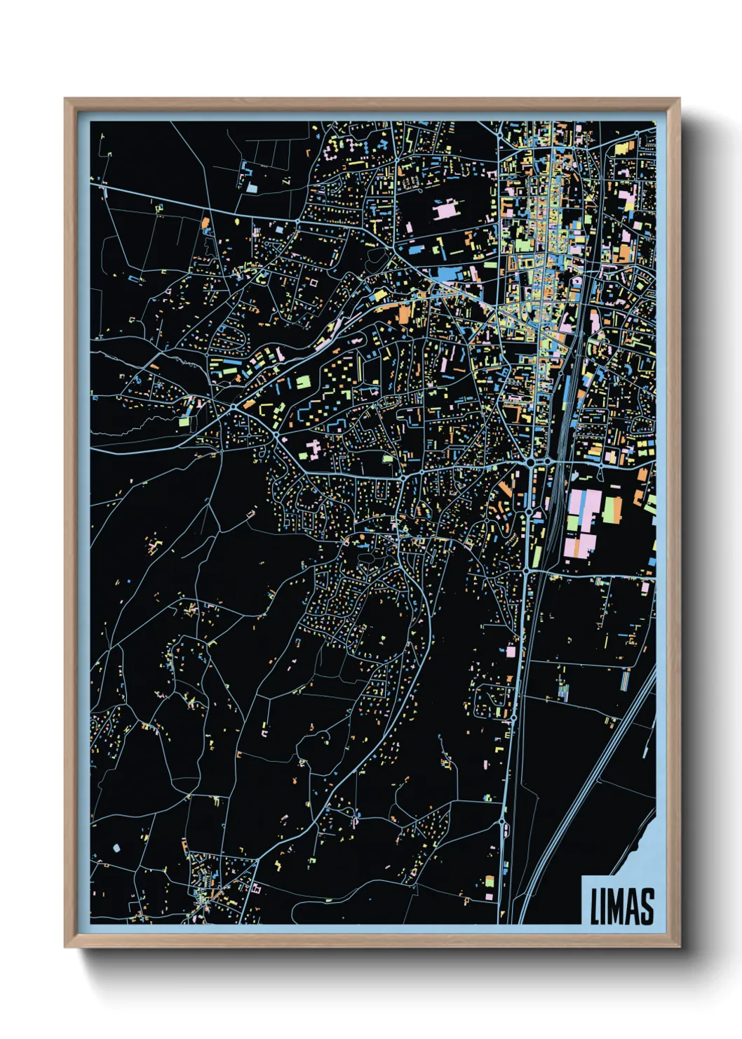 Une affiche de carte sur Limas