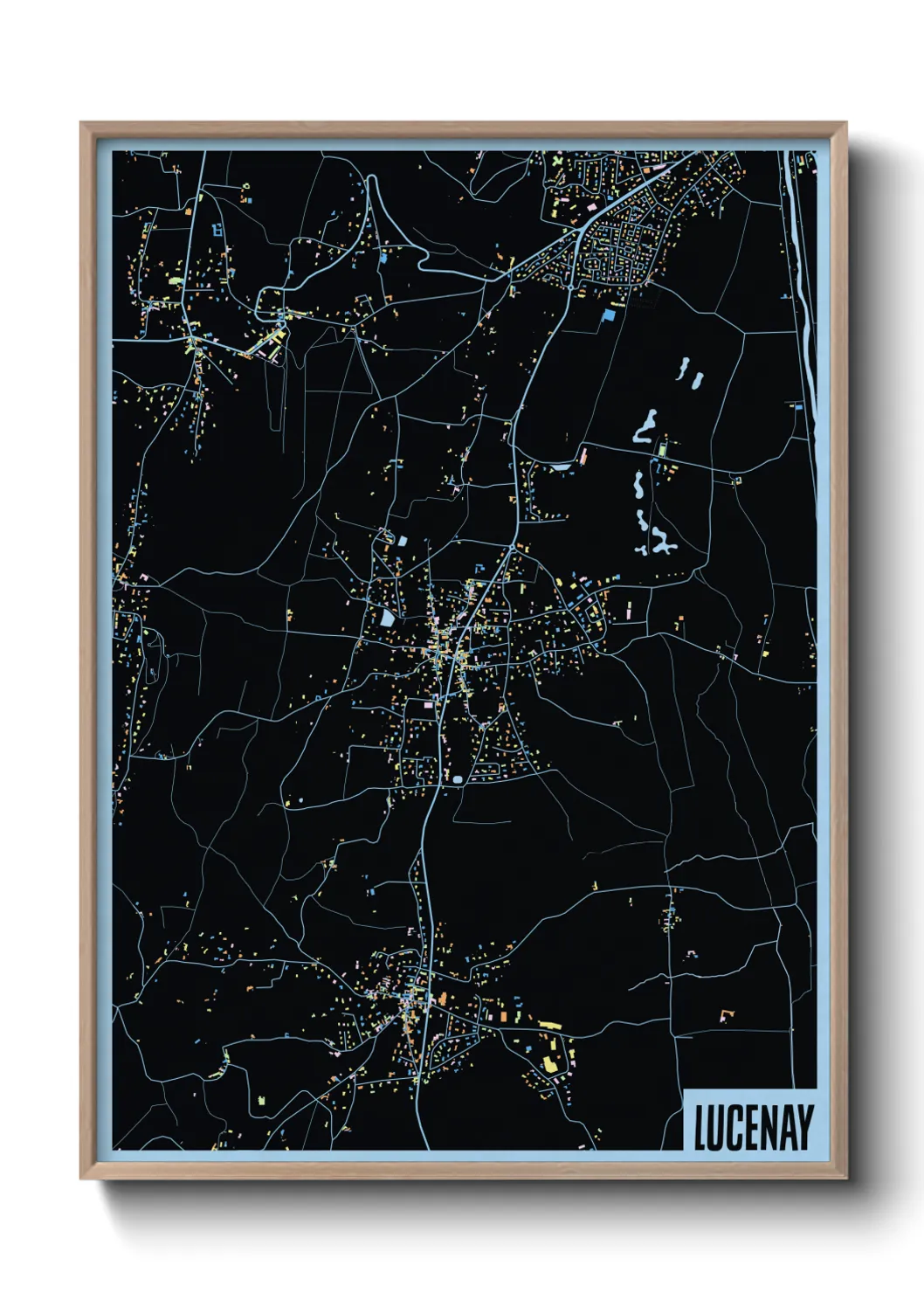 Une affiche de carte sur Lucenay